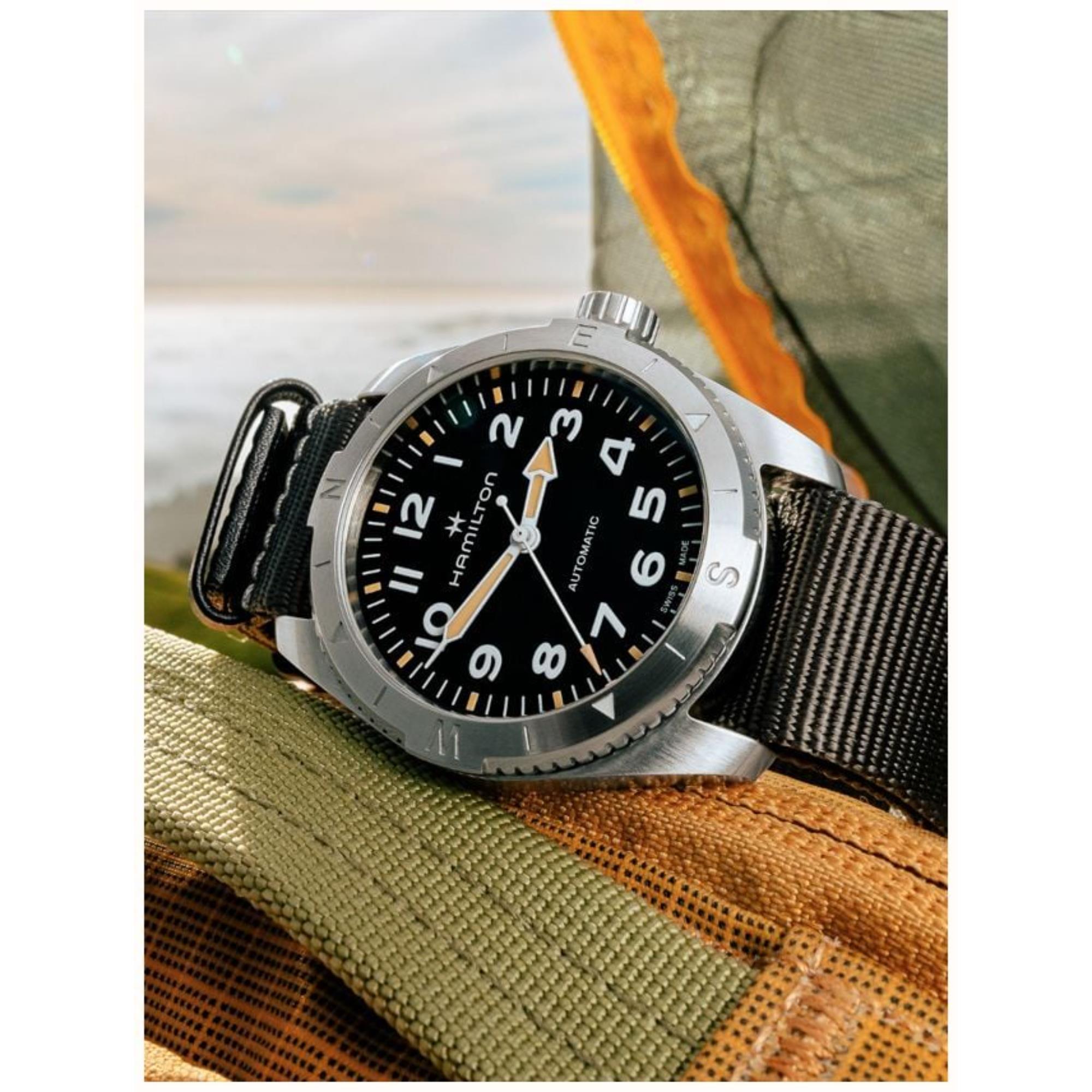 Hamilton Khaki Field Expedition Automatic Black Dial Textile Strap Unisex Watch H70225930