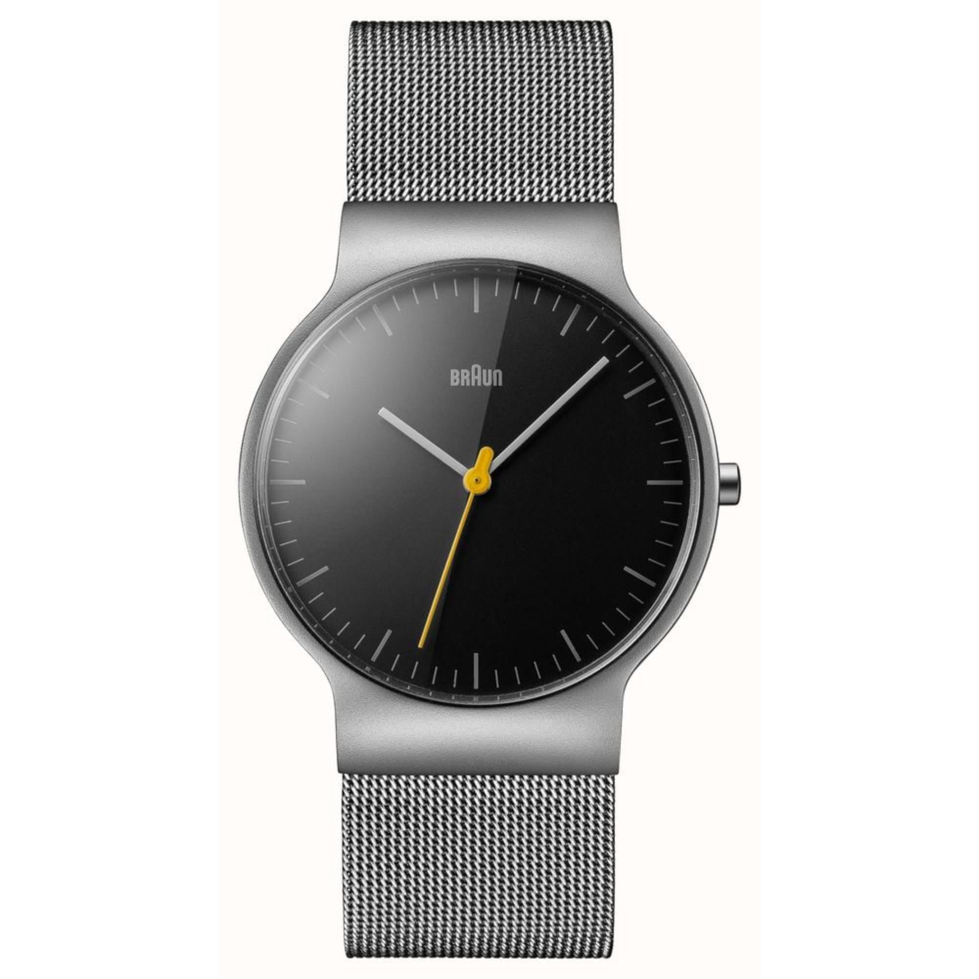 Braun Men’s Classic Slim Mesh Black Dial Watch BN0211BKSLMHG