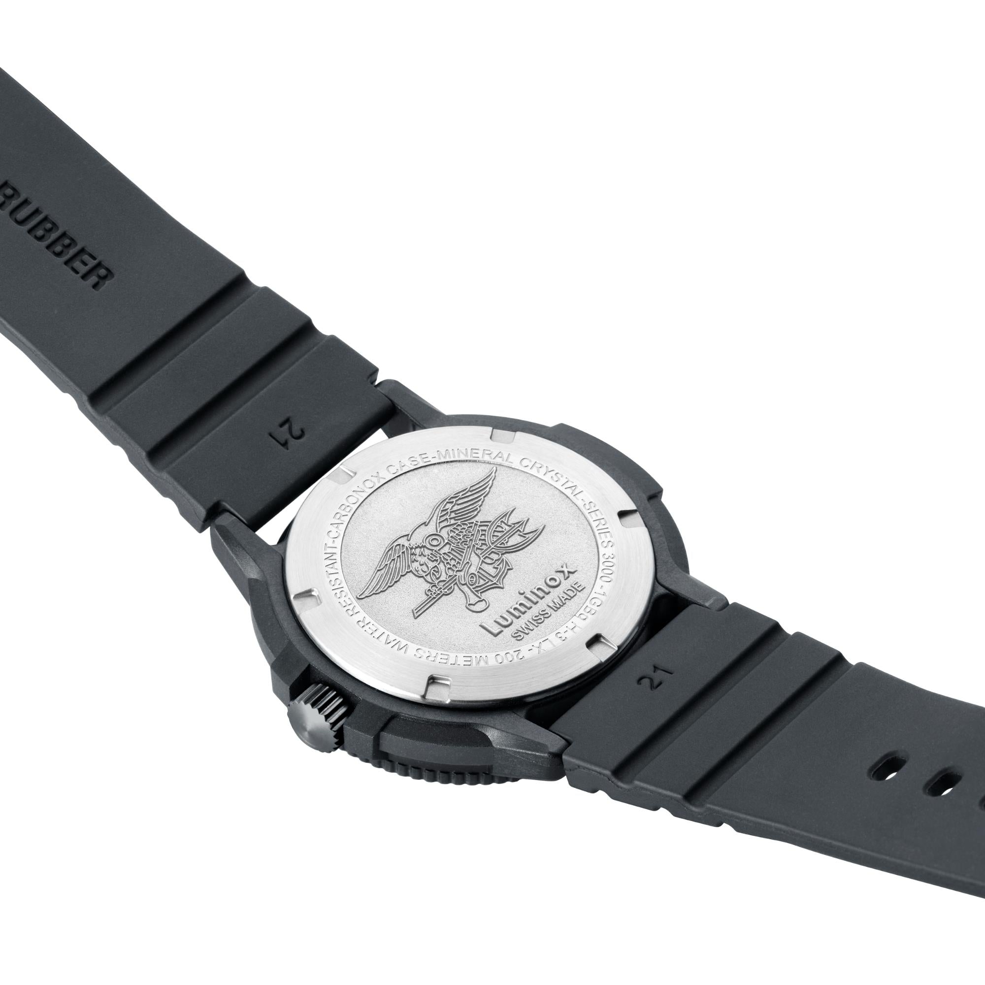 Luminox Navy SEAL 3000 Series Automatic Black Dial Black Rubber Strap Men's Watch XS.3001.EVO.BO.S