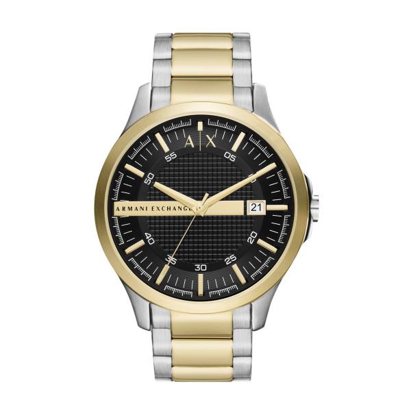 Armani Exchange Hampton Quartz Two-Tone Stainless Steel Black Dial Men's Watch AX2453