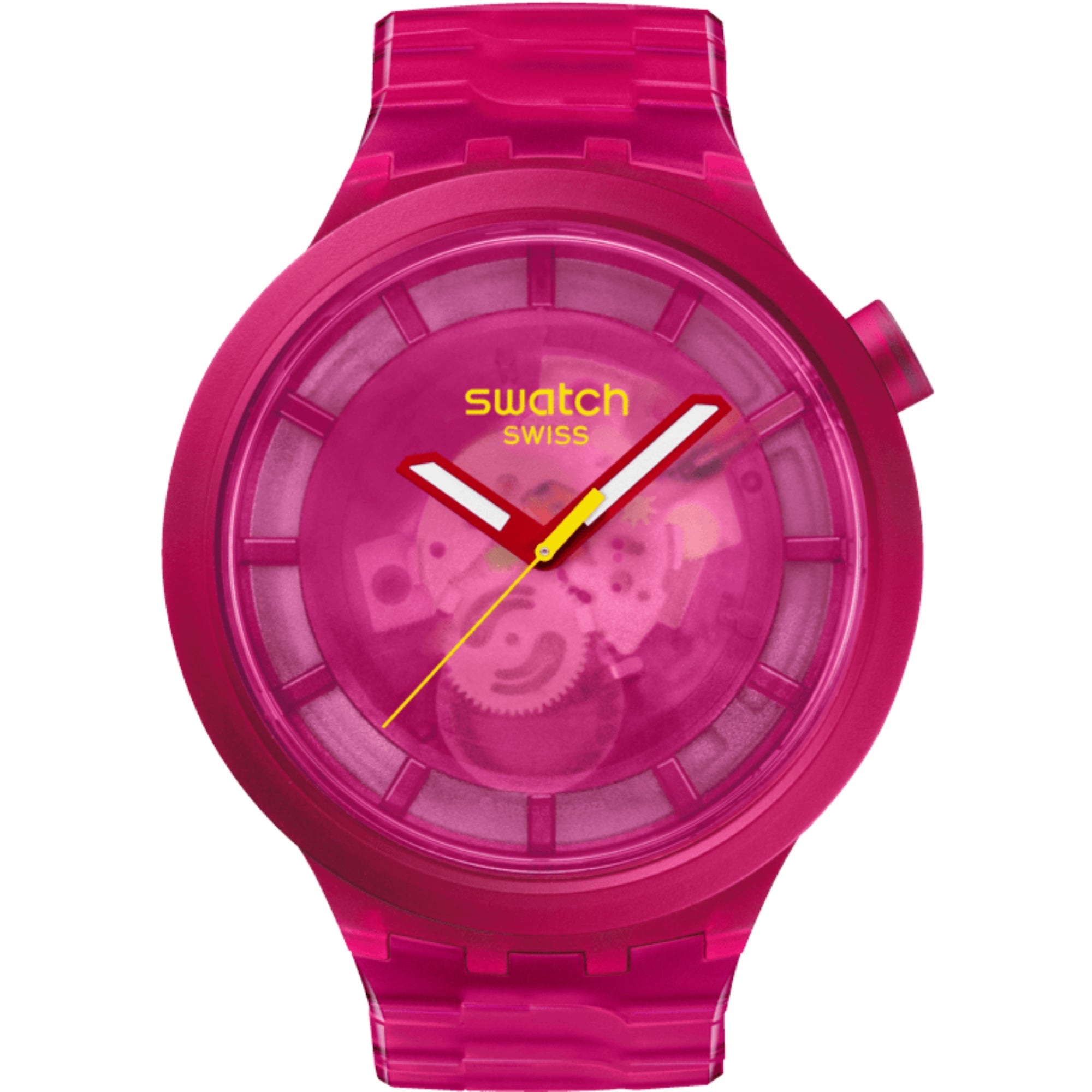 Swatch PINK JOY Pink Dial Pink Bio-Sourced Material Strap Unisex Watch SB05P102