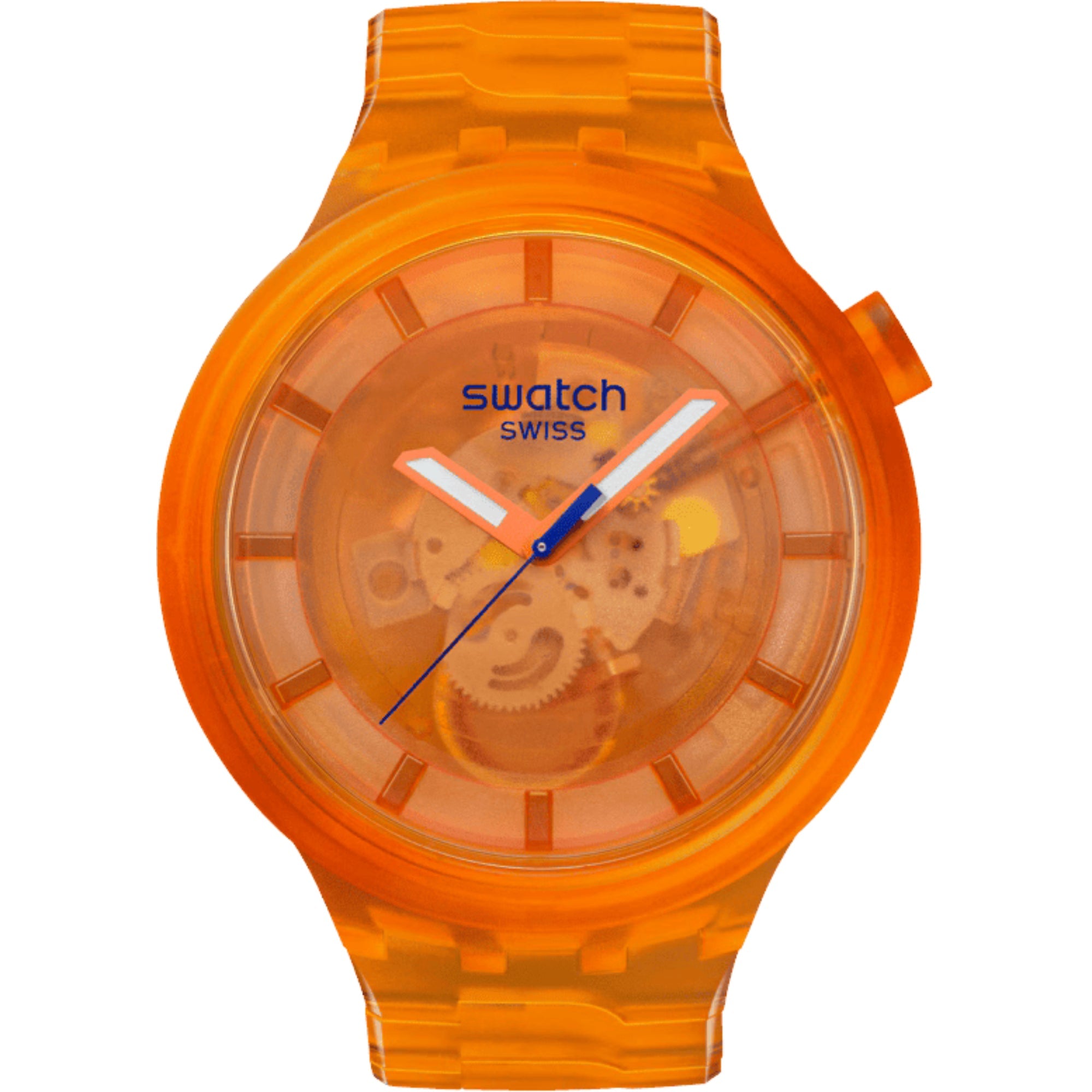 Swatch ORANGE JOY Orange Dial Orange Bio-Sourced Material Strap Unisex Watch SB05O103
