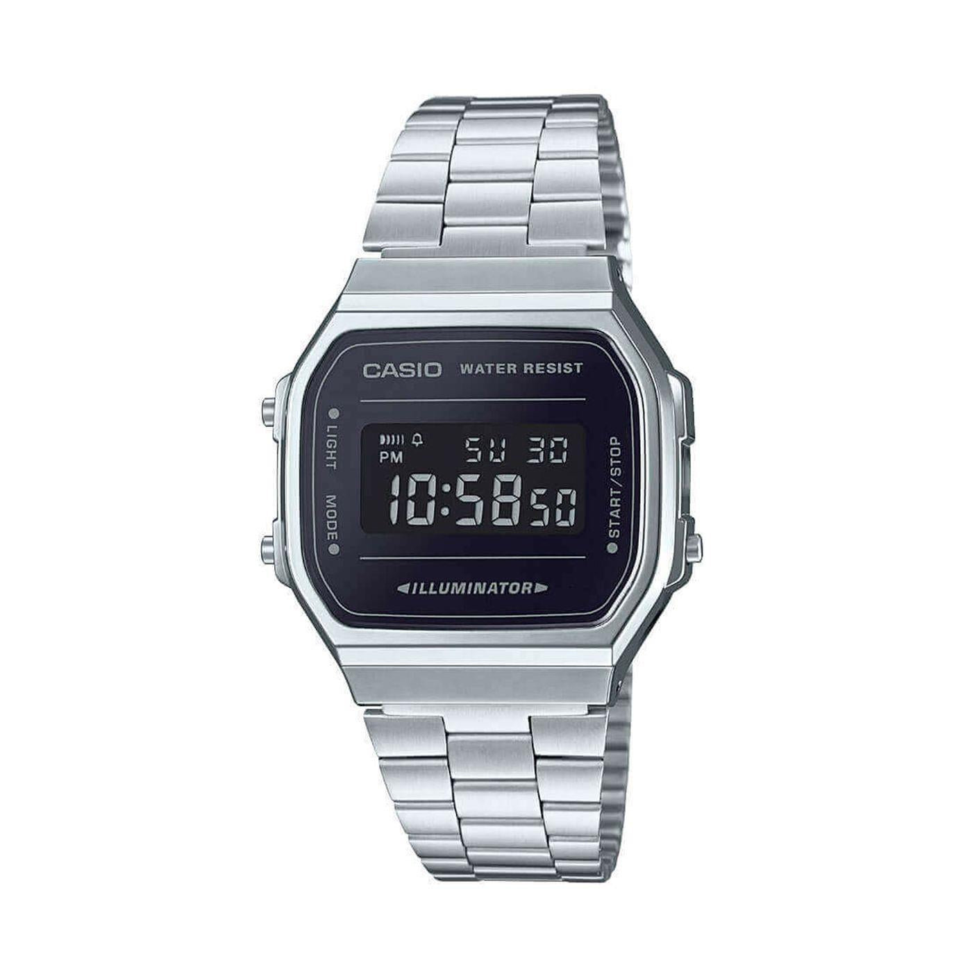 Casio Vintage Retro Illuminator Digital Steel Strap Men's Watch A168WEM-1EF