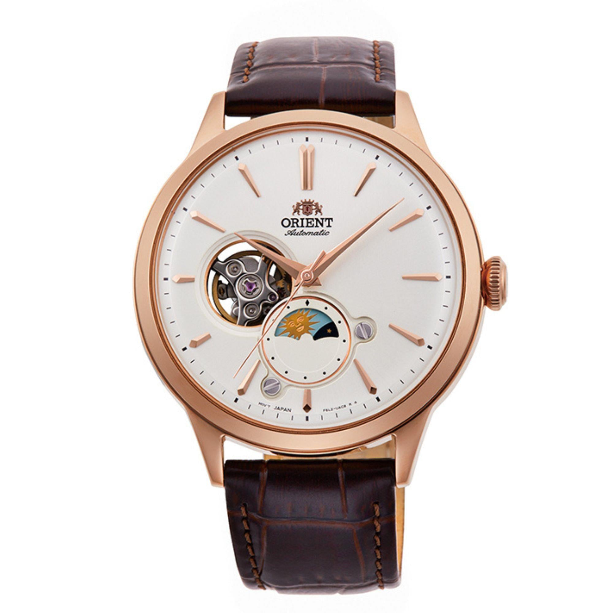 Orient Sun & Moon Phase Automatic White Dial Men’s Watch RA-AS0102S30B