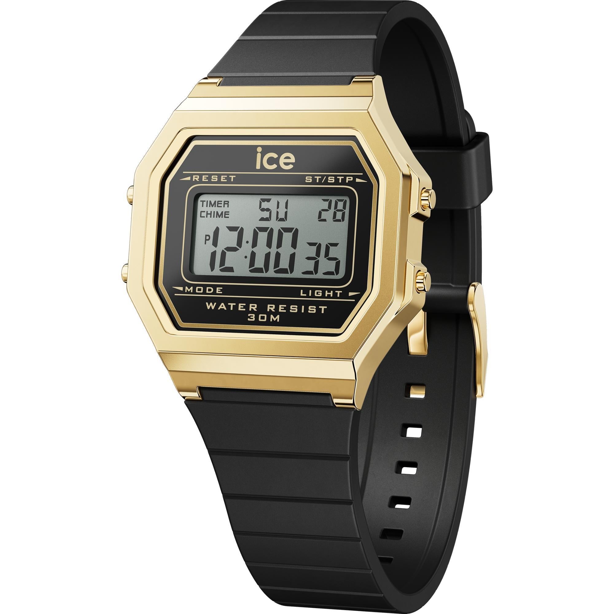 ICE Digit Retro Digital Black Gold Dial Small Strap Women’s Watch 022064
