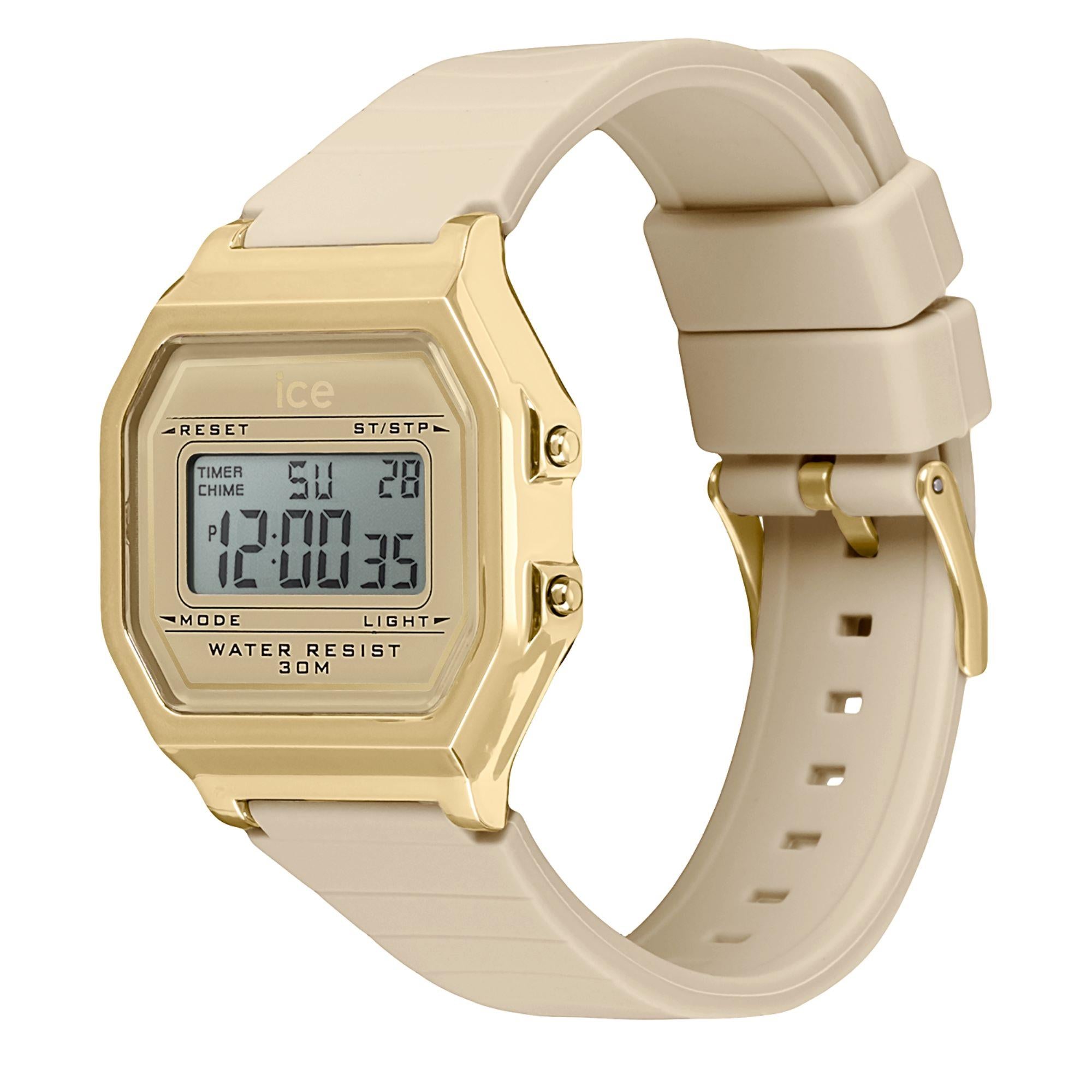 ICE Watch ICE Digit Retro Almond Skin Dial Silicone Strap Watch 022062