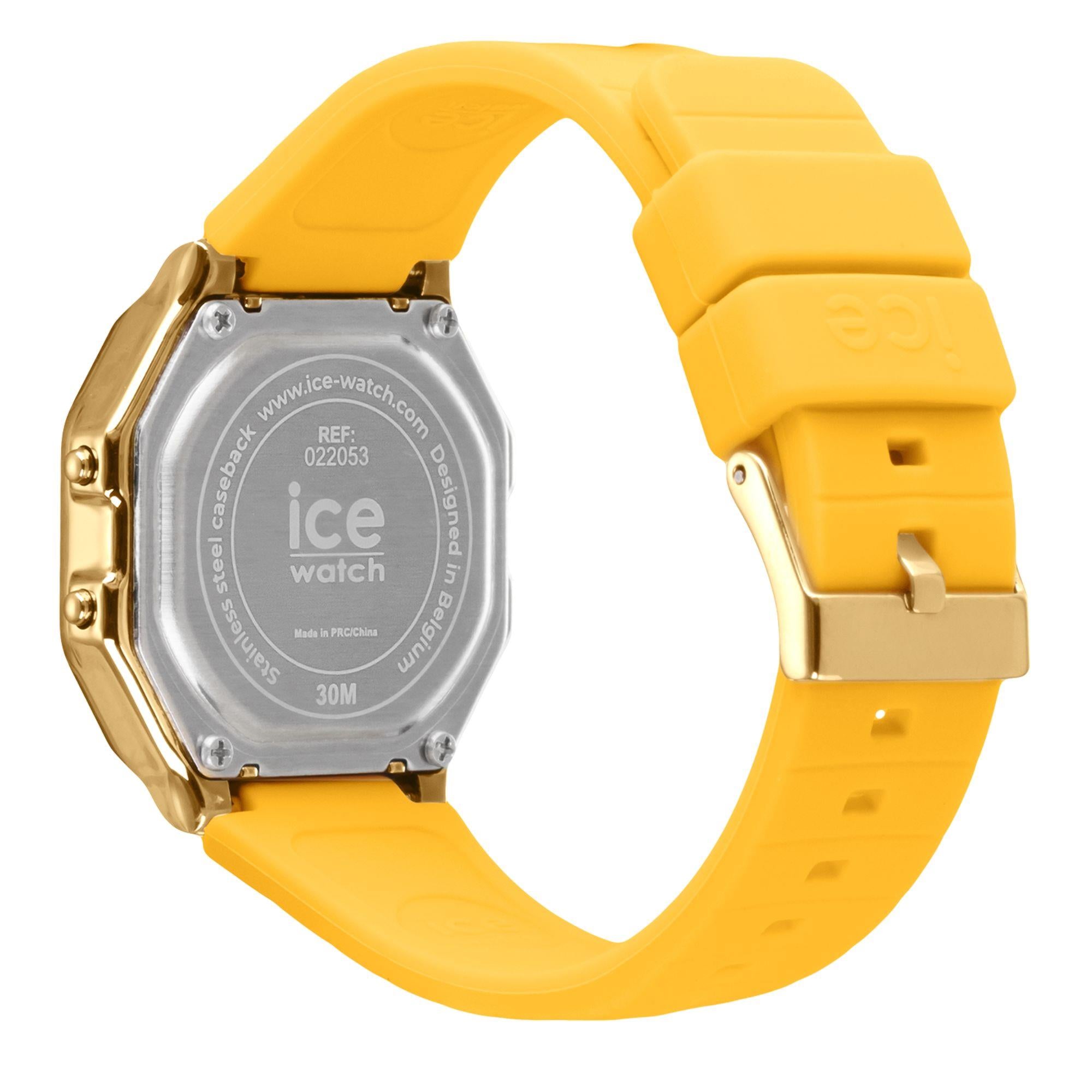 ICE Digit Retro Light Yellow Dial Silicone Strap Ladies Watch 022053