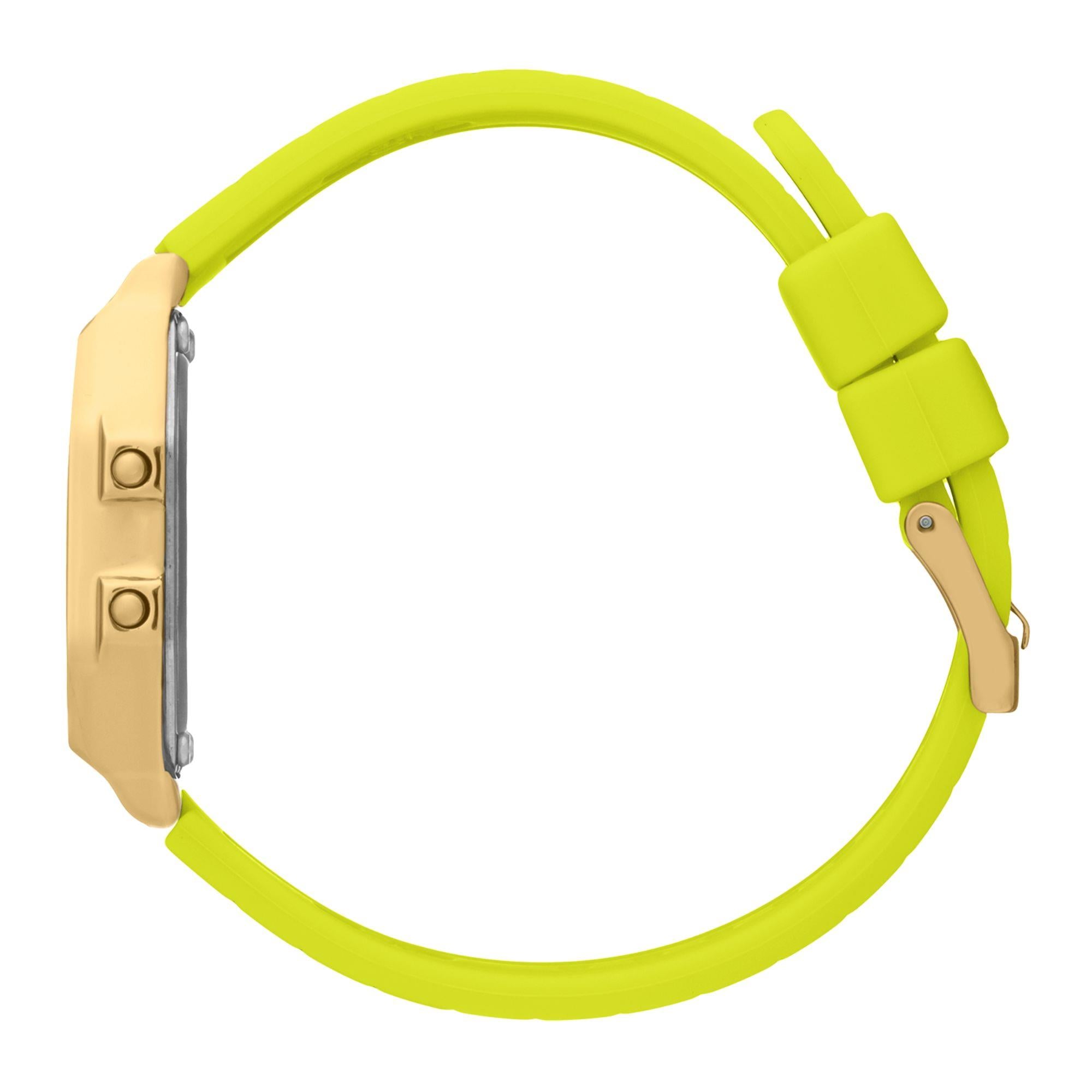 ICE Watch ICE Digit Retro Yellow Dial Silicone Strap Watch 022054