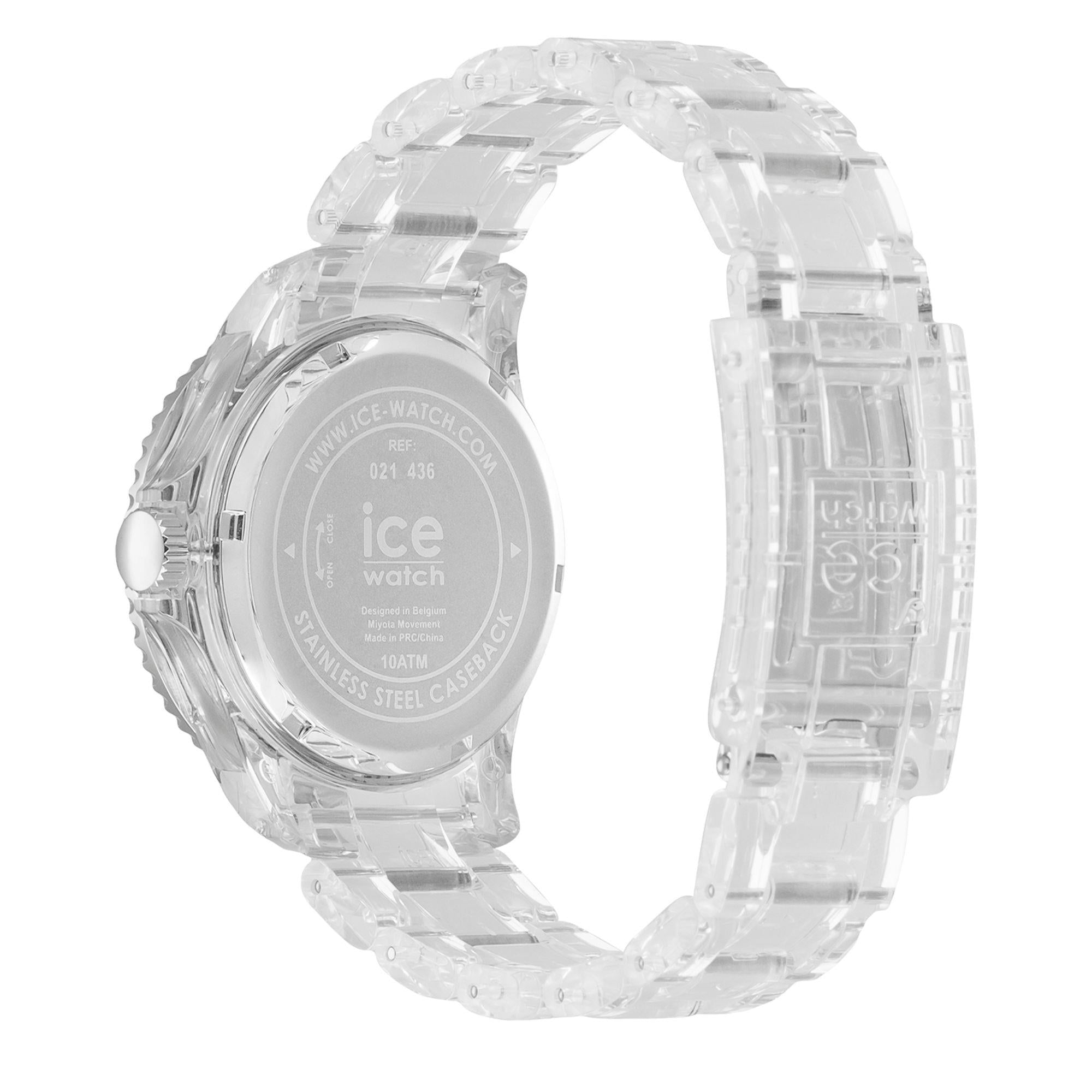 ICE Watch ICE Clear Sunset Energy Pink Orange Red Dial Silicone Strap Watch 021436