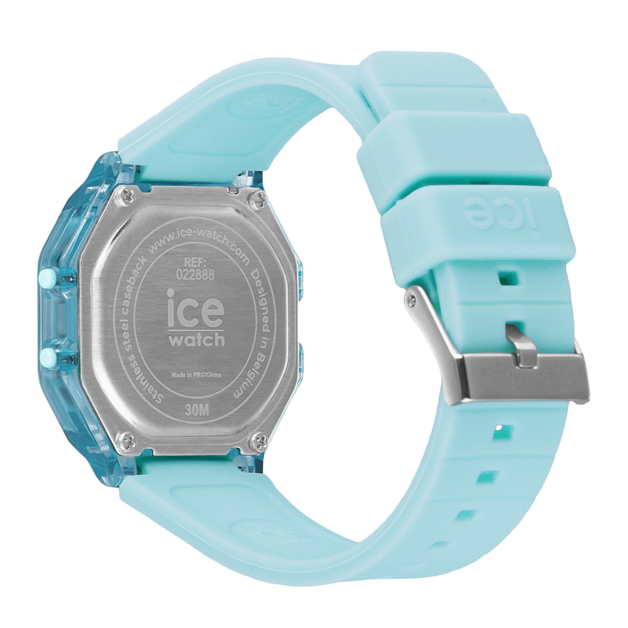 ICE Digit Retro Sky Blue Clear Silicone Strap Digital Men’s Watch 022888