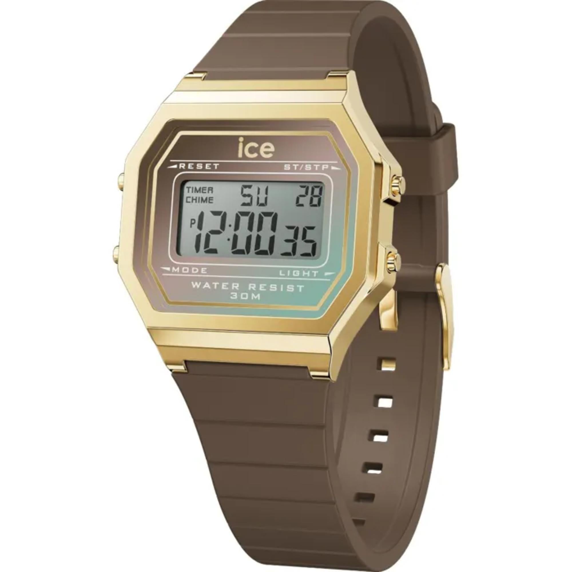 ICE Digit Retro Digital Mocha Shade Dial Small Strap Women’s Watch 023308