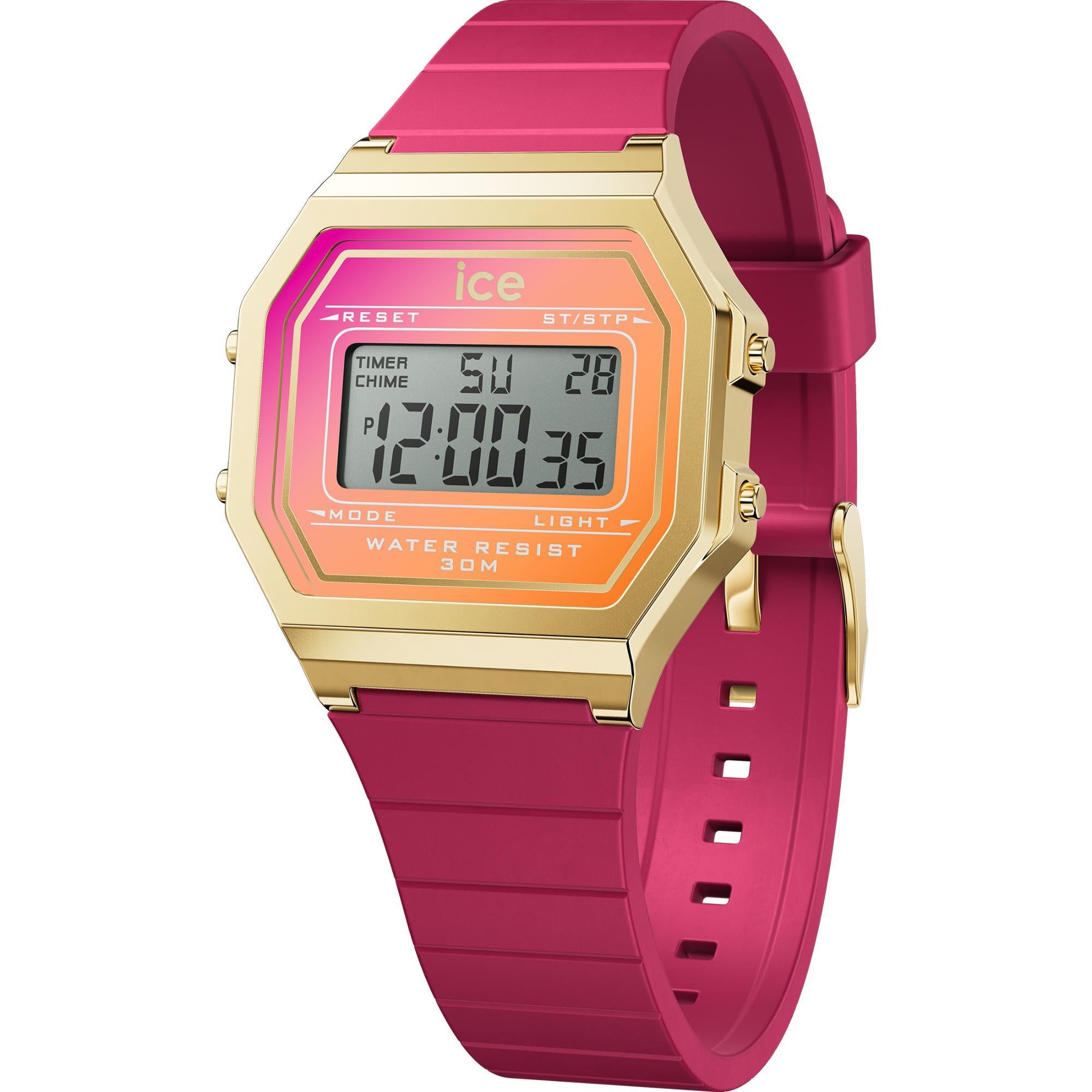 ICE Digit Retro Fuchsia Sunkissed Silicone Strap Digital Women's Watch 022719