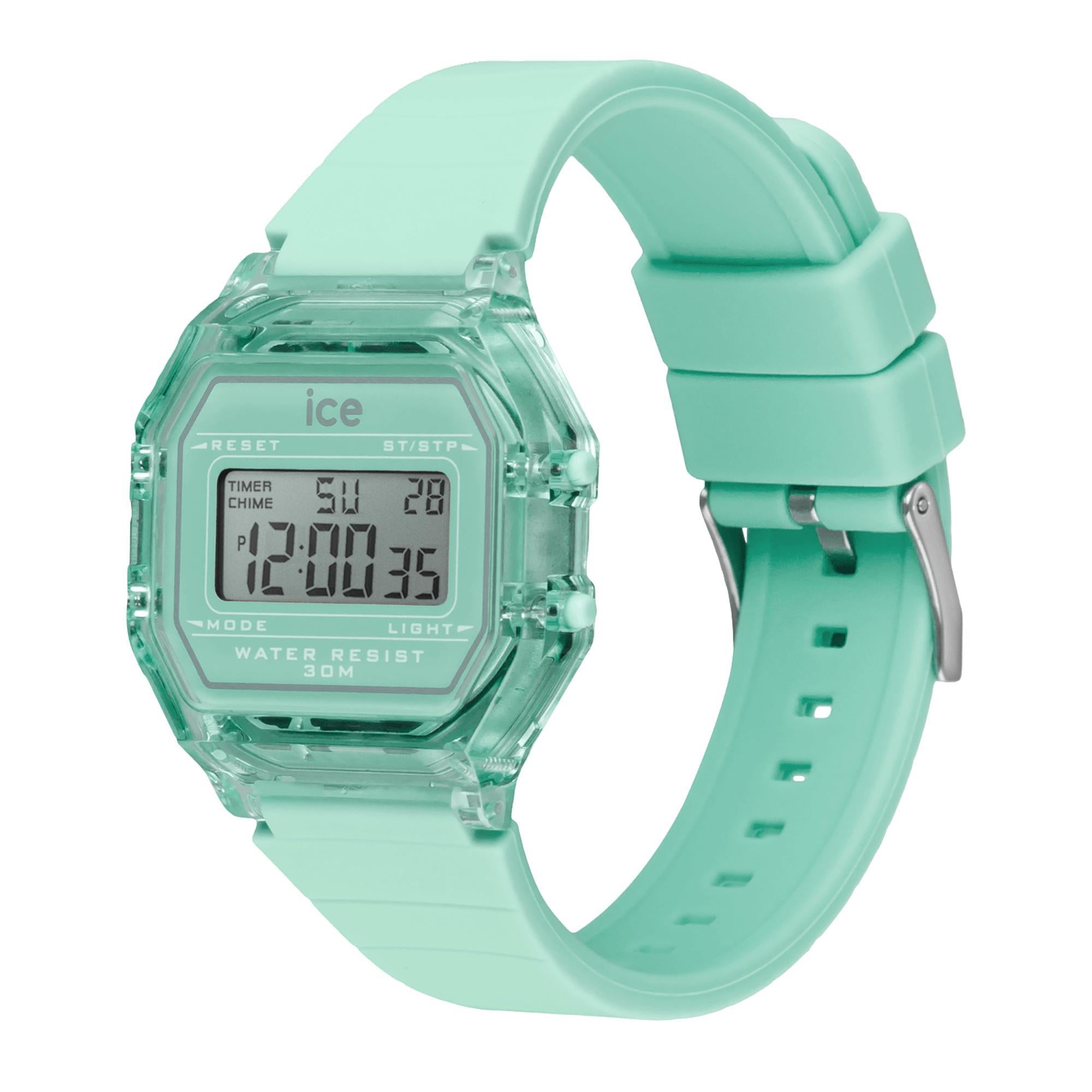 ICE Digit Retro Azure Blue Dial Clear Silicone Strap Digital Men’s Watch 022889