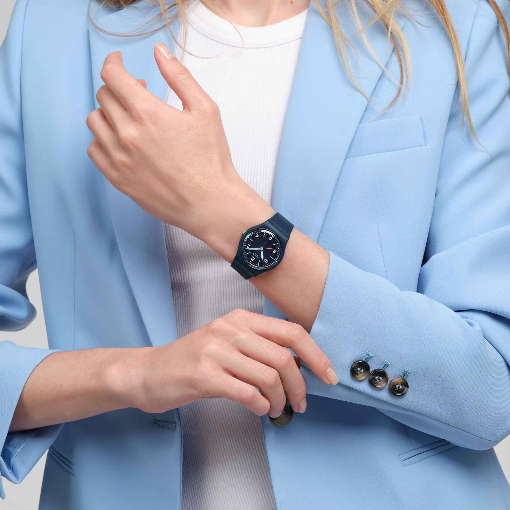 Swatch TIME TO TEAL Quartz Blue Dial Unisex Watch SO28N118