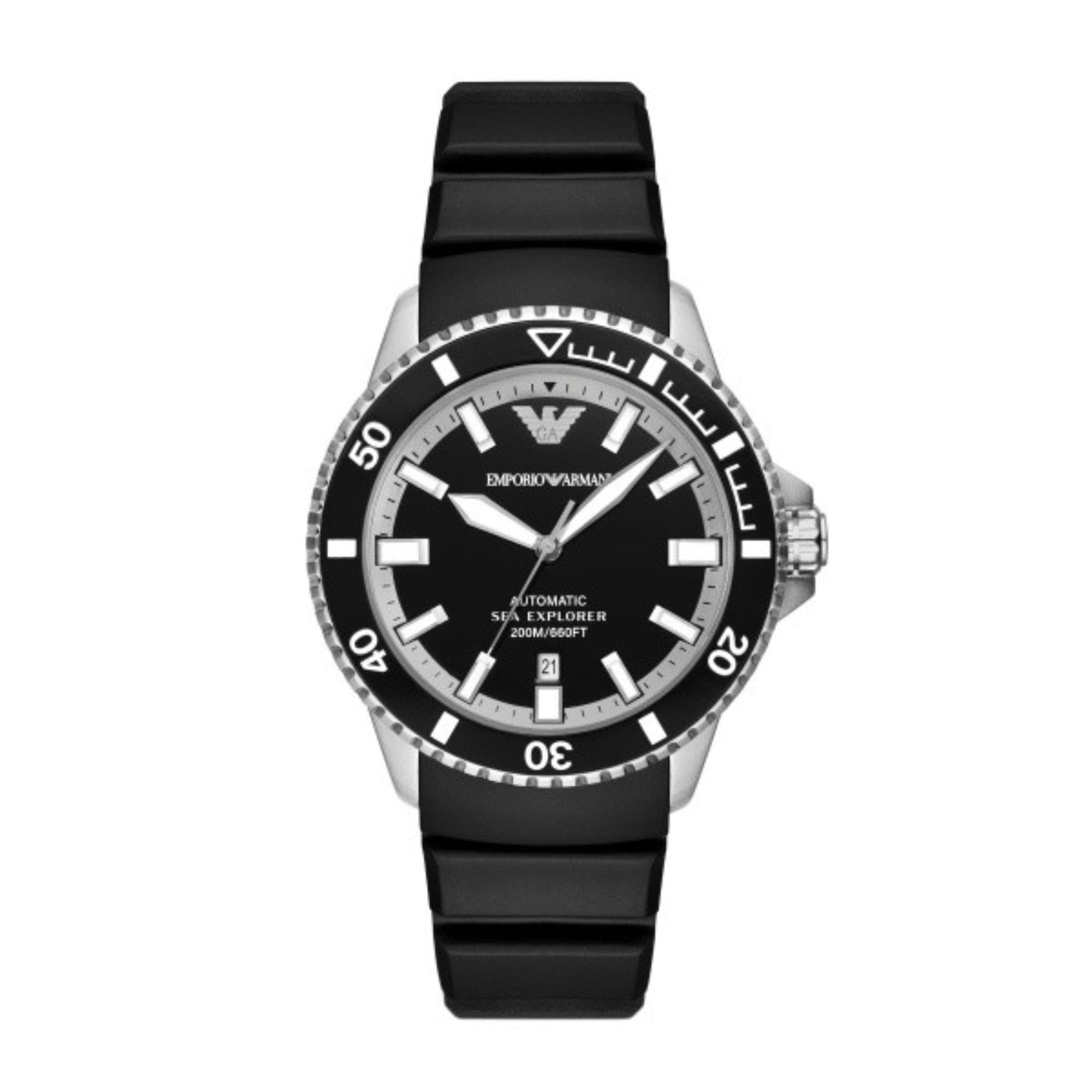 Emporio Armani Sea Explorer Automatic Black Dial Men's Watch AR60078