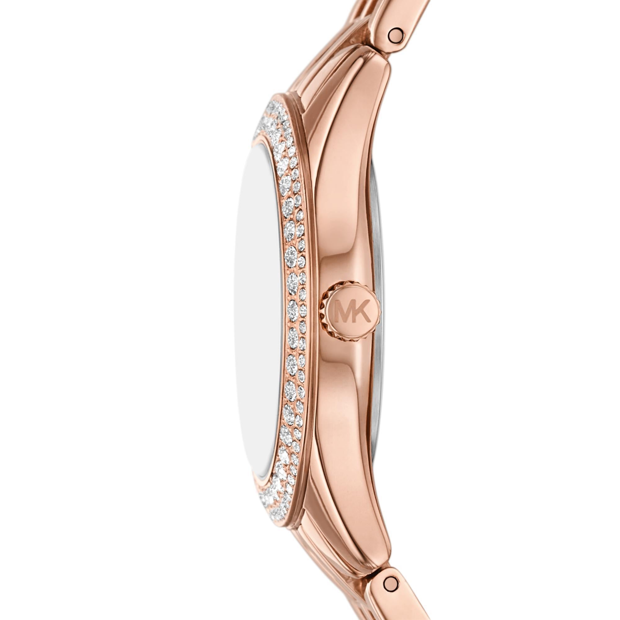 Michael Kors Harlowe  Rose Gold-Tone Stainless Steel Mother-of-Pearl Dial Women's Watch MK4845