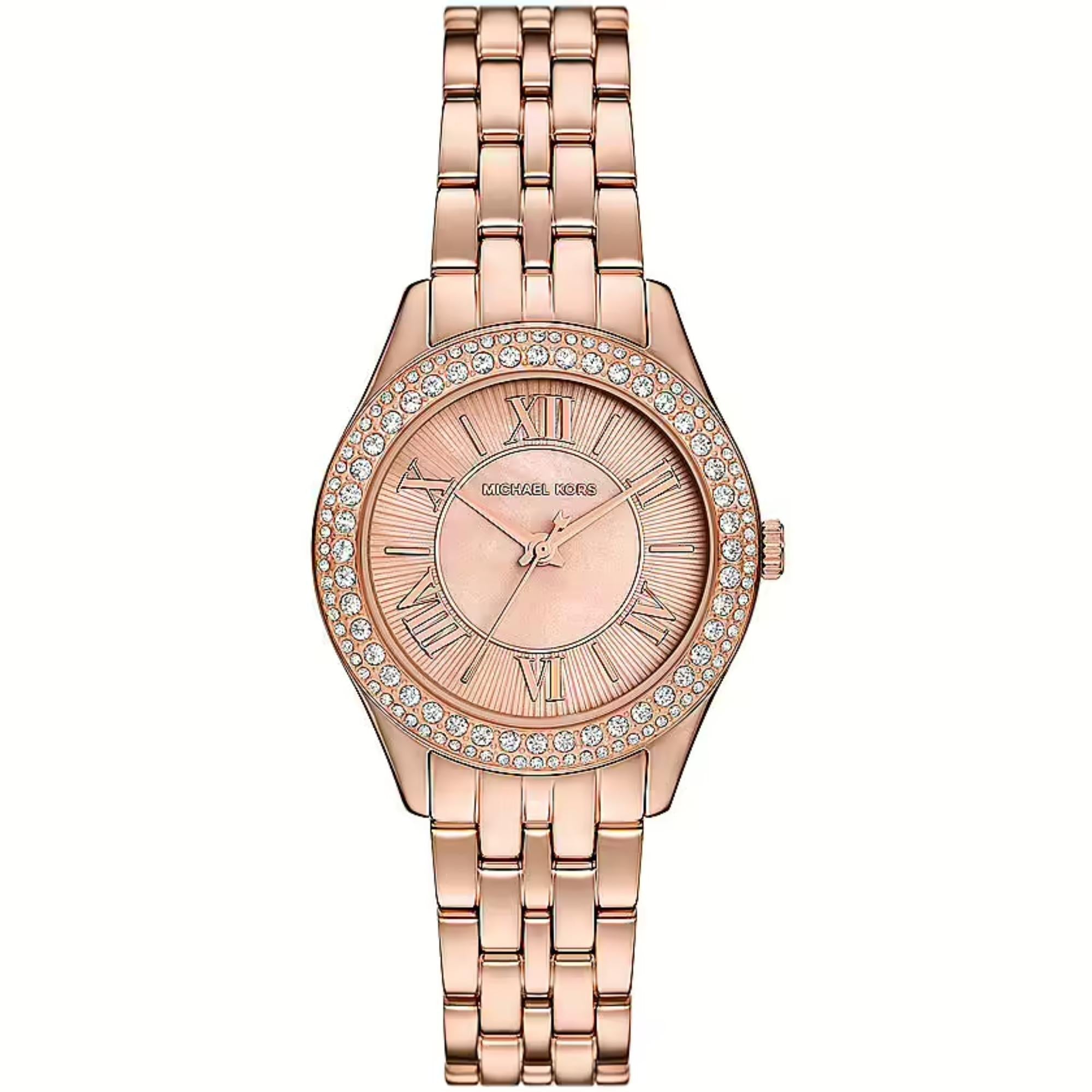 Michael Kors Harlowe  Rose Gold-Tone Stainless Steel Mother-of-Pearl Dial Women's Watch MK4845