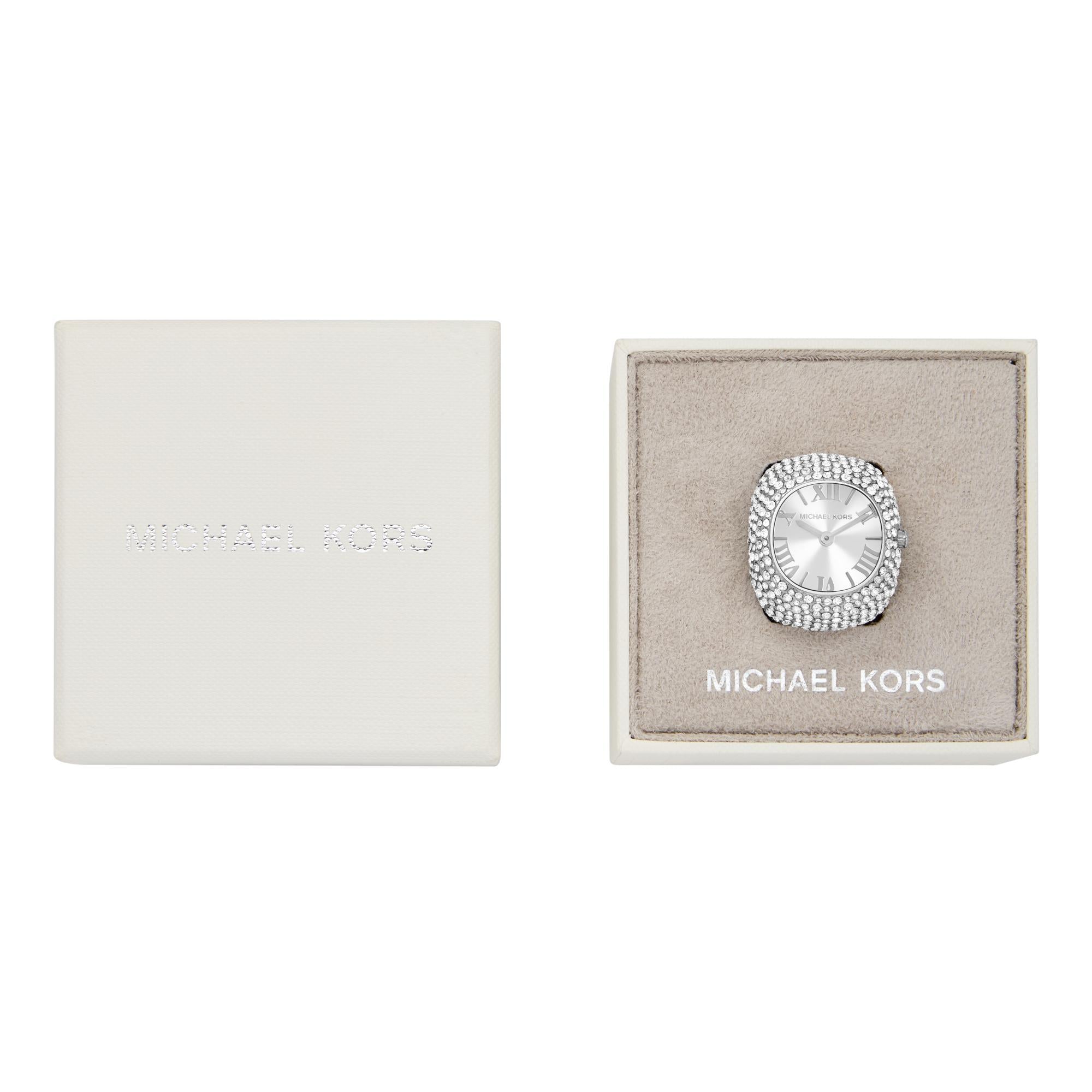 Michael Kors Rylee Two-Hand Stainless Steel Silver Dial  Women's Watch Ring MK4848