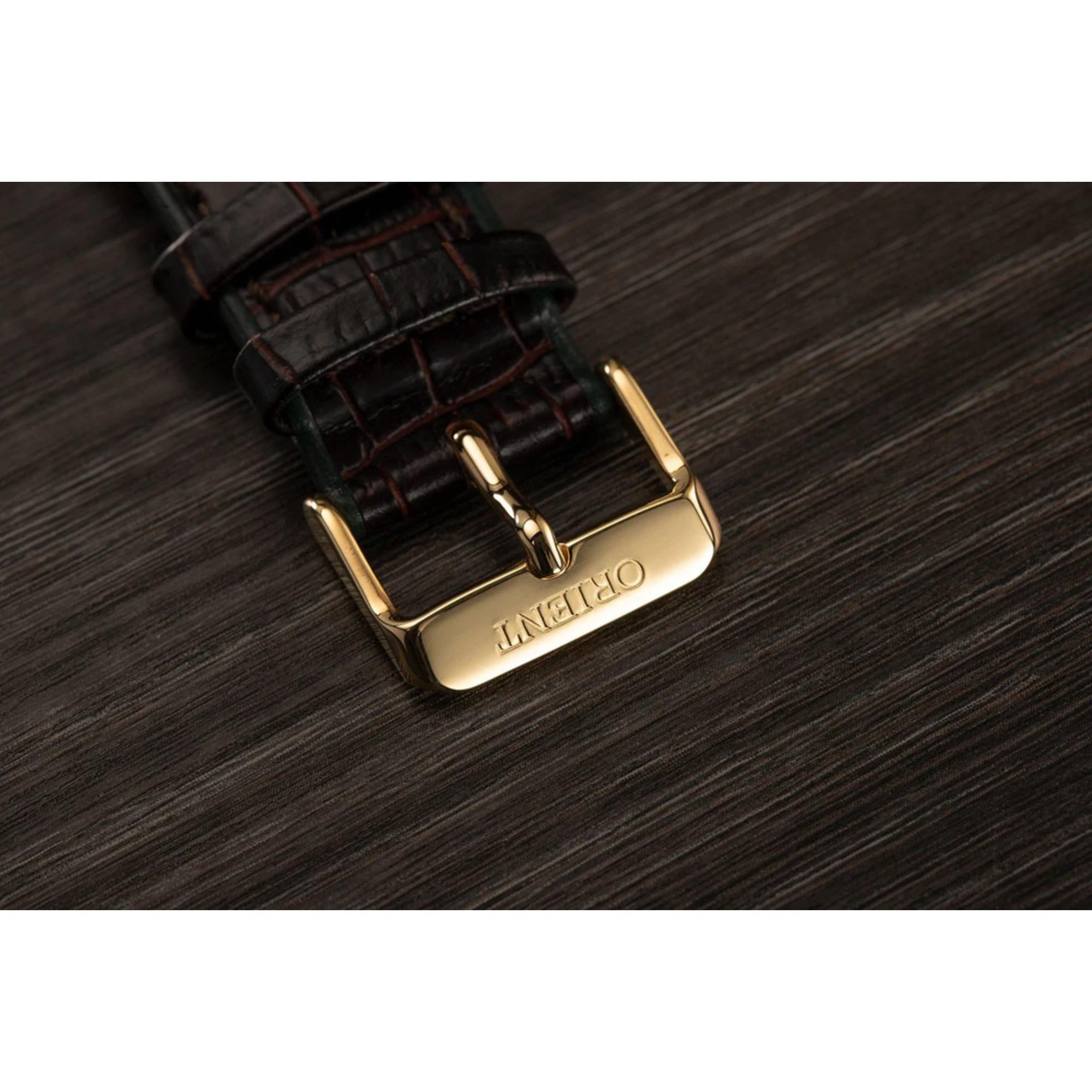Orient Bambino Automatic Green Dial Brown Leather Strap Men’s Watch TAC08002F0