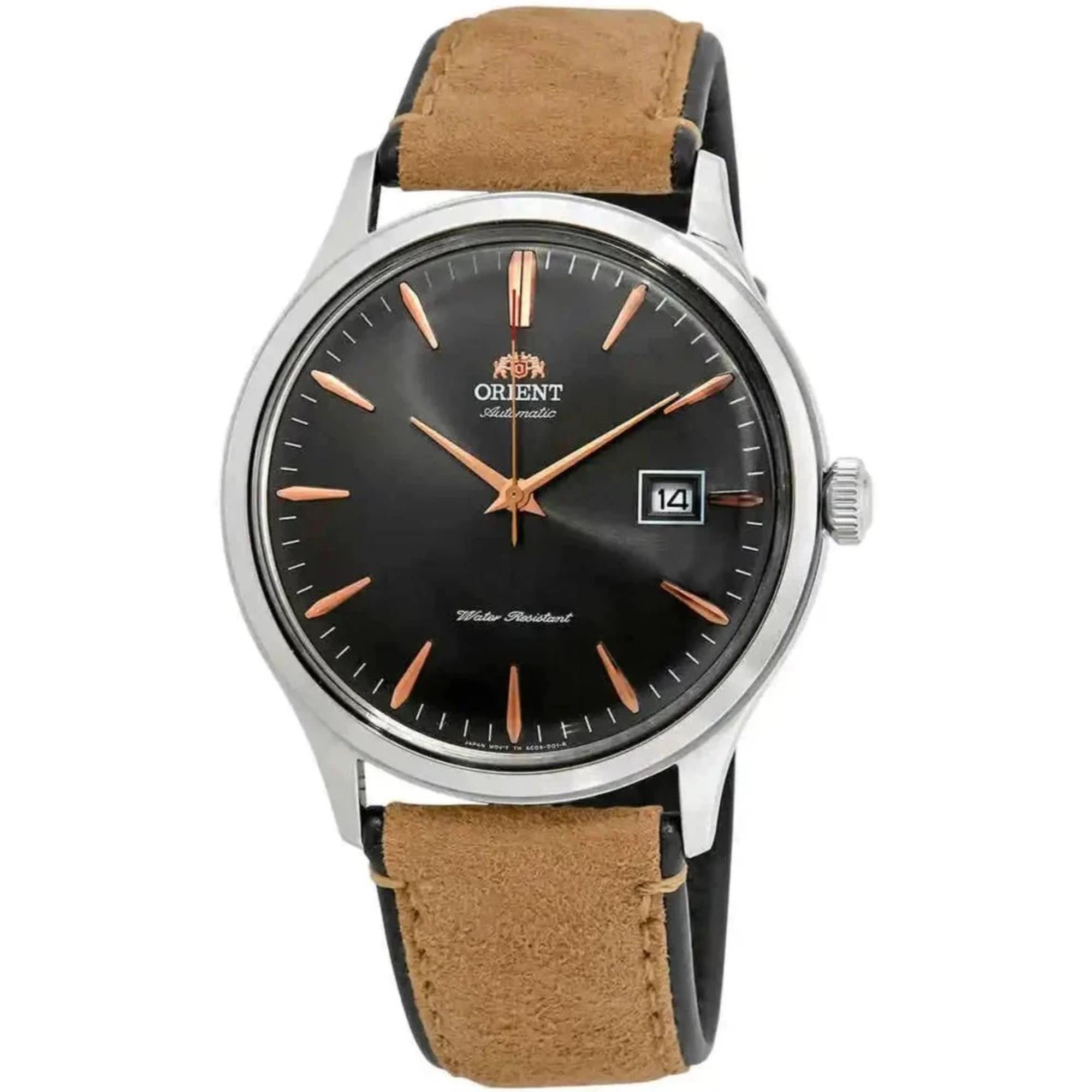 Orient Bambino Version 4 Classic Vintage Style Grey Dial Leather Strap Men’s Dress Watch TAC08003A0