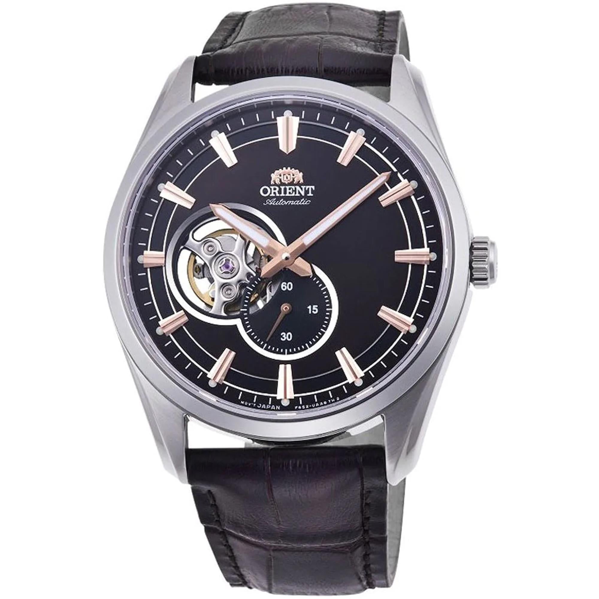 Orient Semi Skeleton Open Heart Mechanical Black Dial Men’s Watch RA-AR0005Y30B