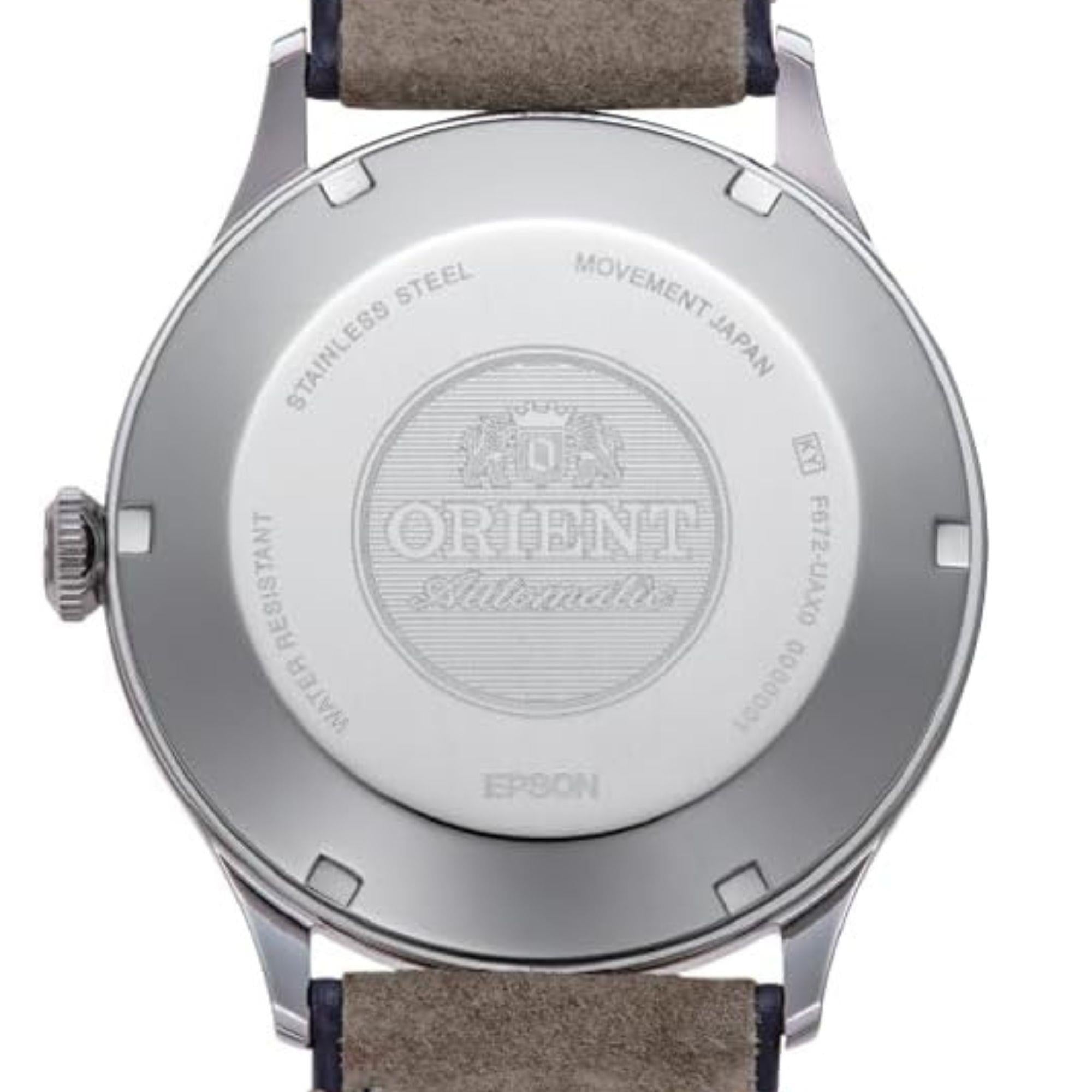 Orient Bambino Classic Vintage Style Automatic Navy Dial Leather Strap Men’s Dress Watch RA-AC0P02L30B