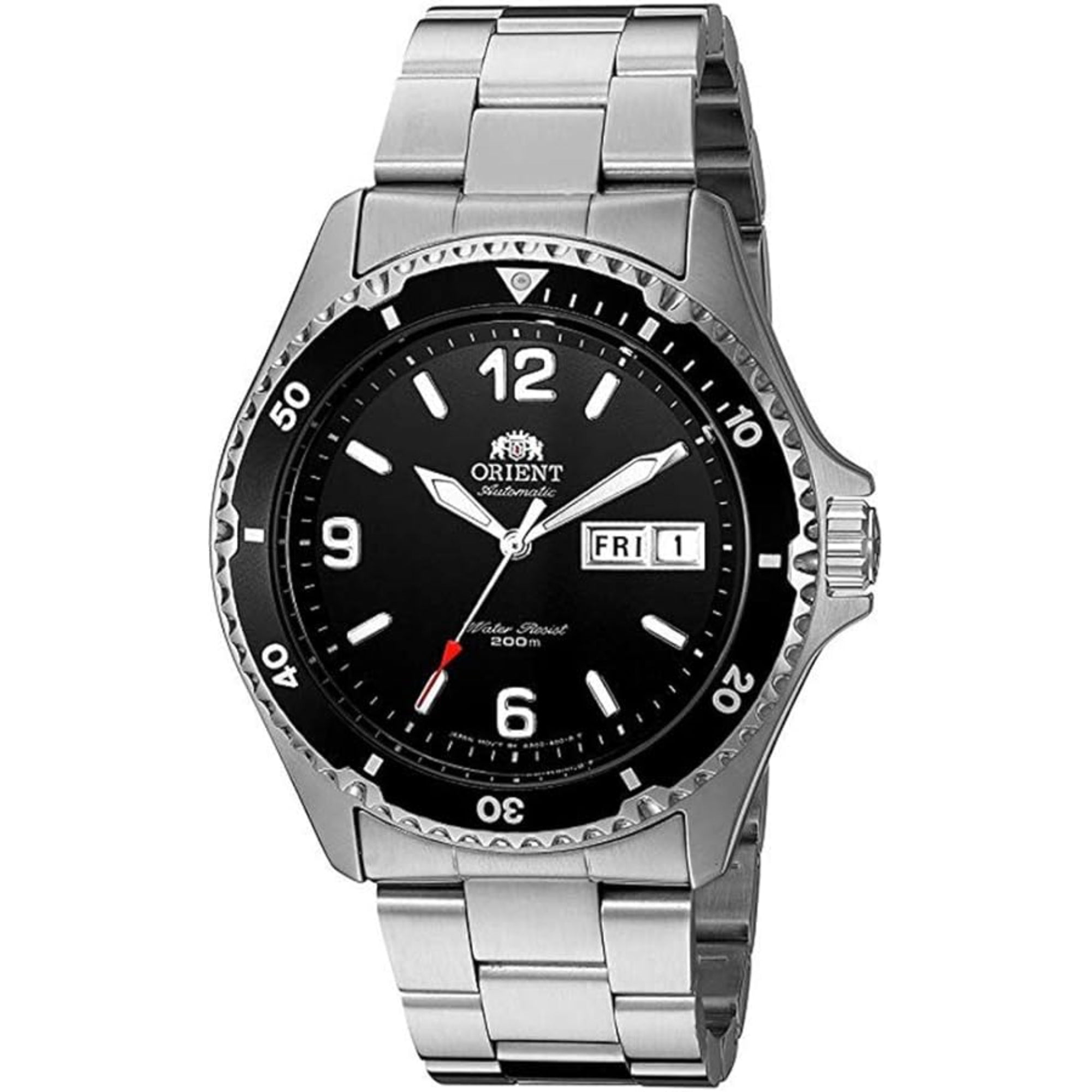 Orient Mako II Automatic Black Dial Steel Bracelet Men's Watch TAA02001B9