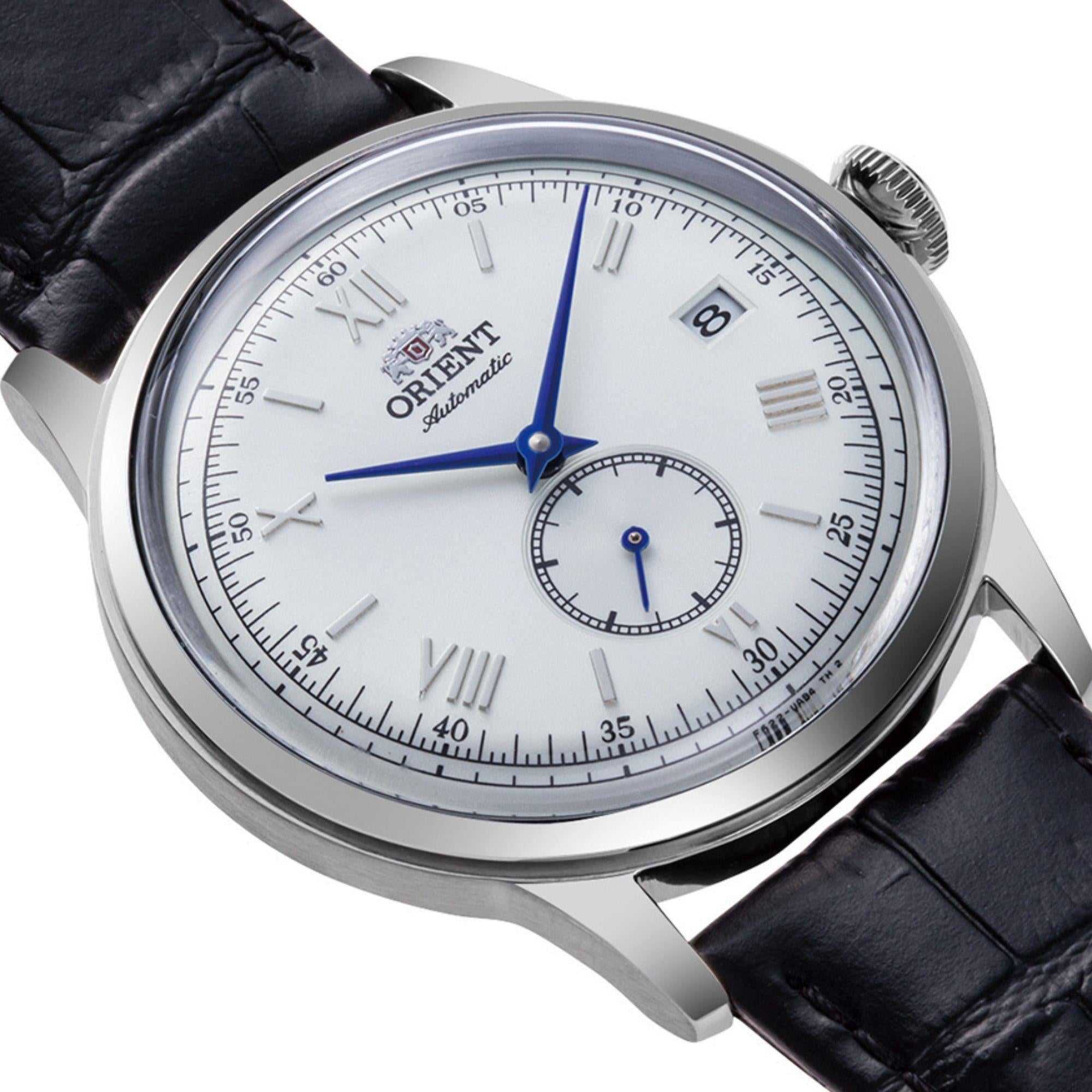 Orient Bambino Small Seconds 38mm White Dial Leather Strap Men’s Watch Ex-Display RA-AP0104S30B-EX