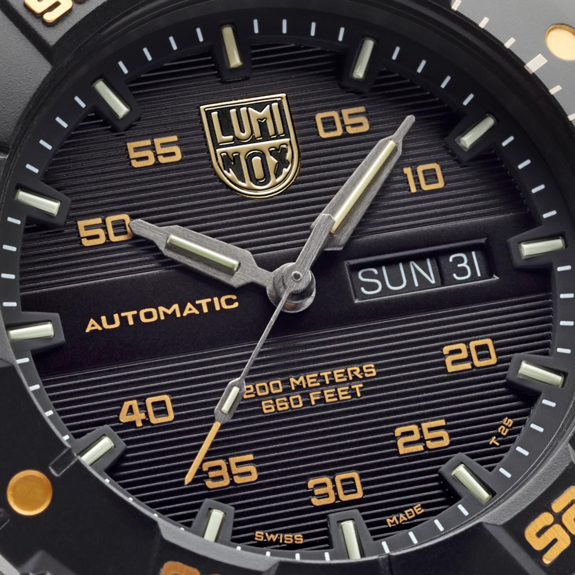 Luminox Master Carbon Seal Automatic Gold Accent Black Dial Men’s Watch XS.3865.GOLD