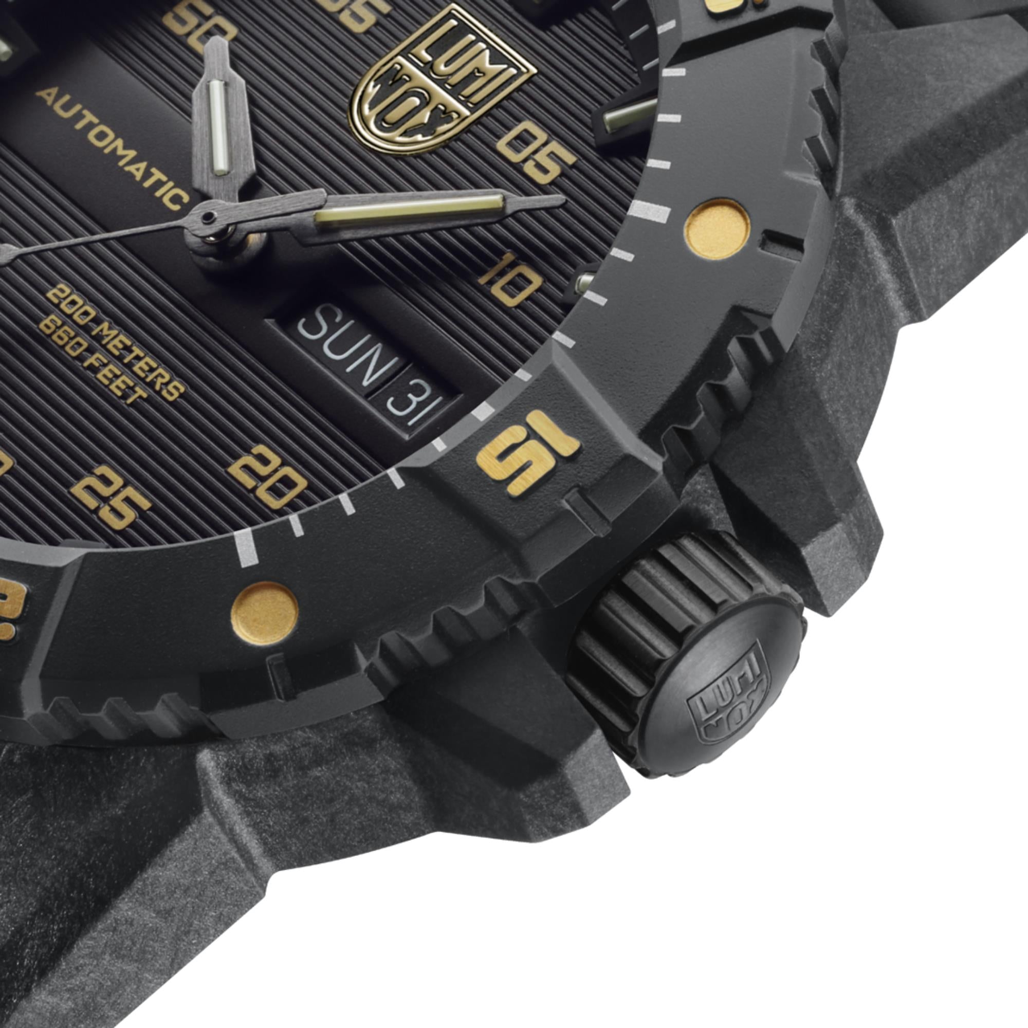 Luminox Master Carbon Seal Automatic Gold Accent Black Dial Men’s Watch XS.3865.GOLD
