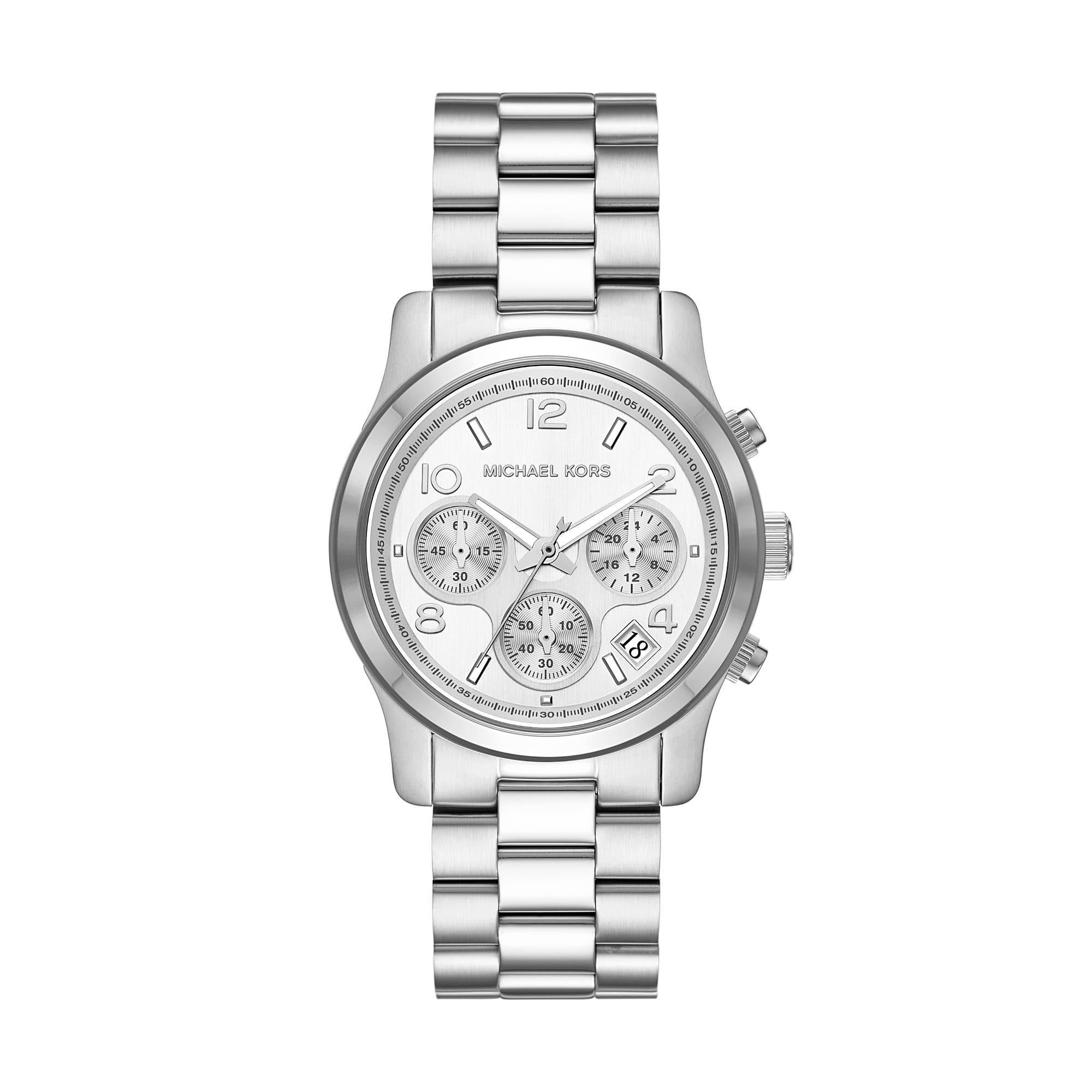 Michael Kors Runway Chronograph Stainless Steel Silver Dial Women's Watch MK7325