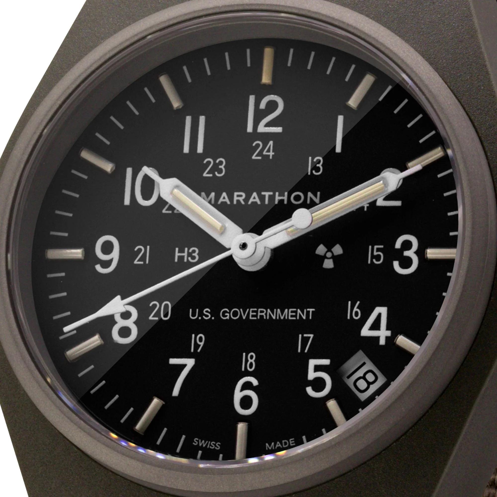 Marathon Sage Green General Purpose with Date (GPQ-D) Quartz Black Dial Men's Watch WW194015SG-0003