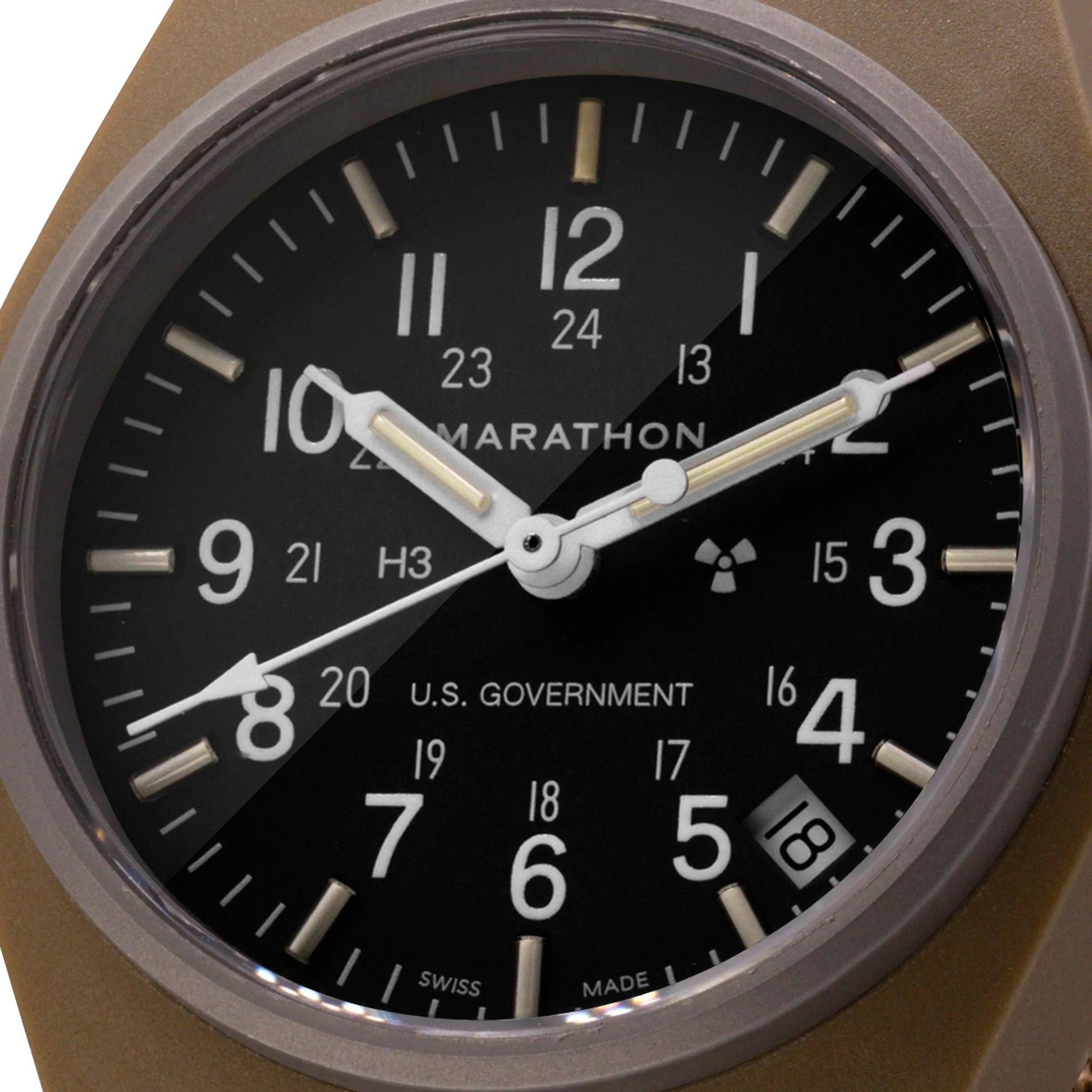 Marathon Desert Tan General Purpose with Date (GPQ-D) Quartz Black Dial Men's Watch WW194015DT-0003