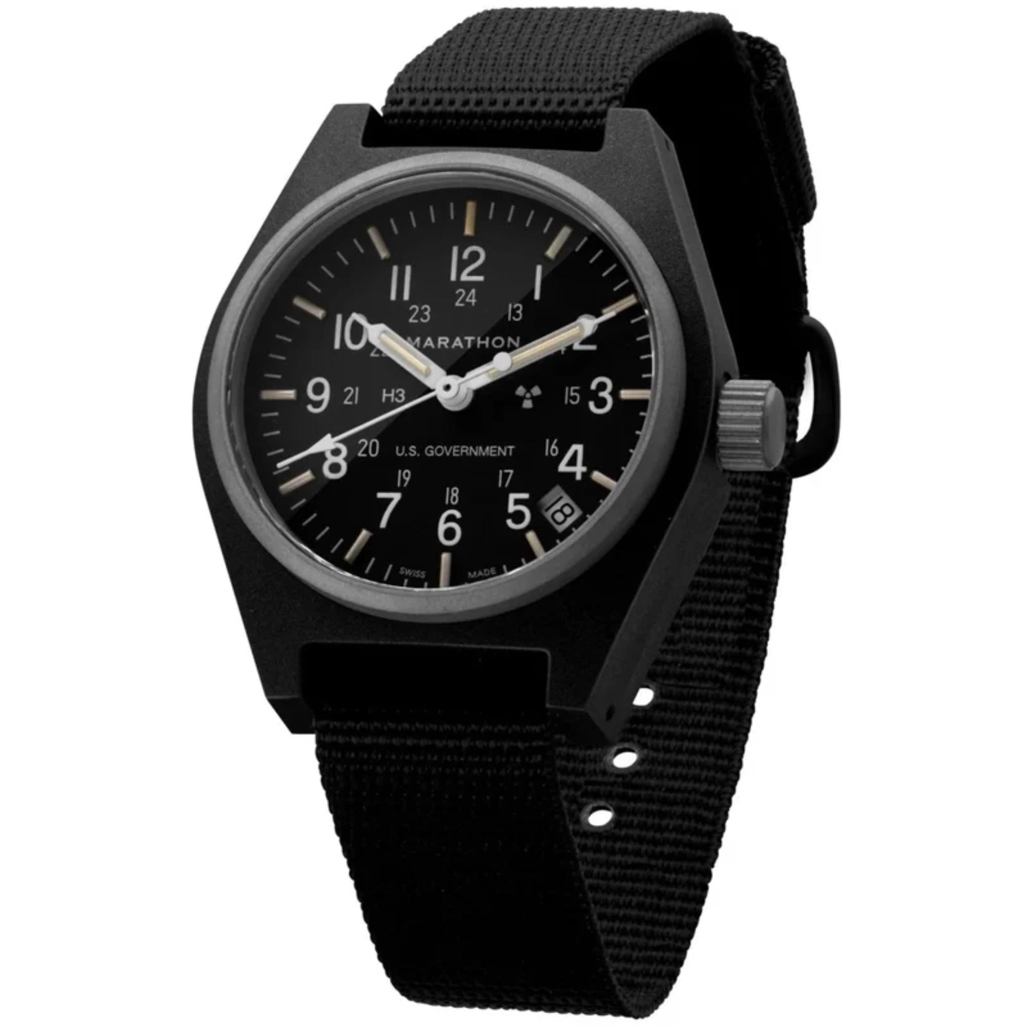 Marathon Black General Purpose with Date (GPQ-D) Quartz Black Dial Men's Watch WW194015BK-0001