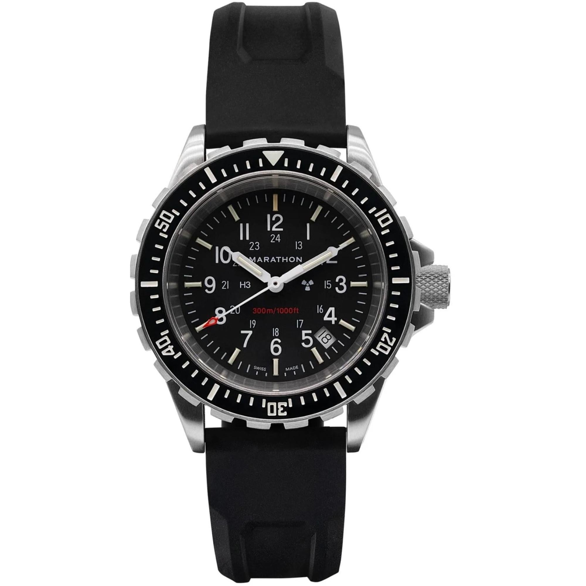 Marathon Large Diver's Quartz Black Dial Men’s Watch (TSAR) WW194007SS-0130