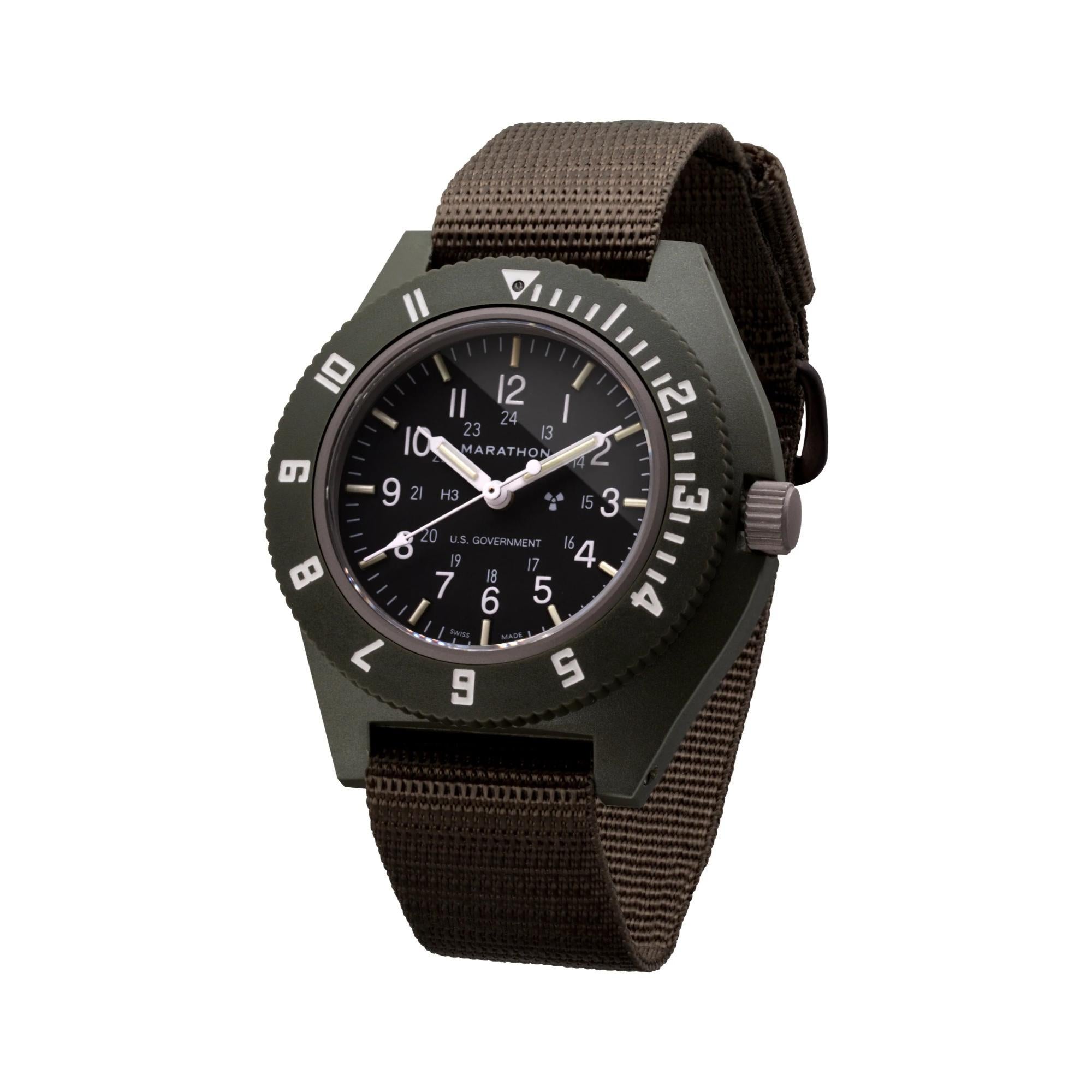 Marathon Pilot's Navigator Sage Green Quartz Black Dial Men’s Watch WW194001SG-0002