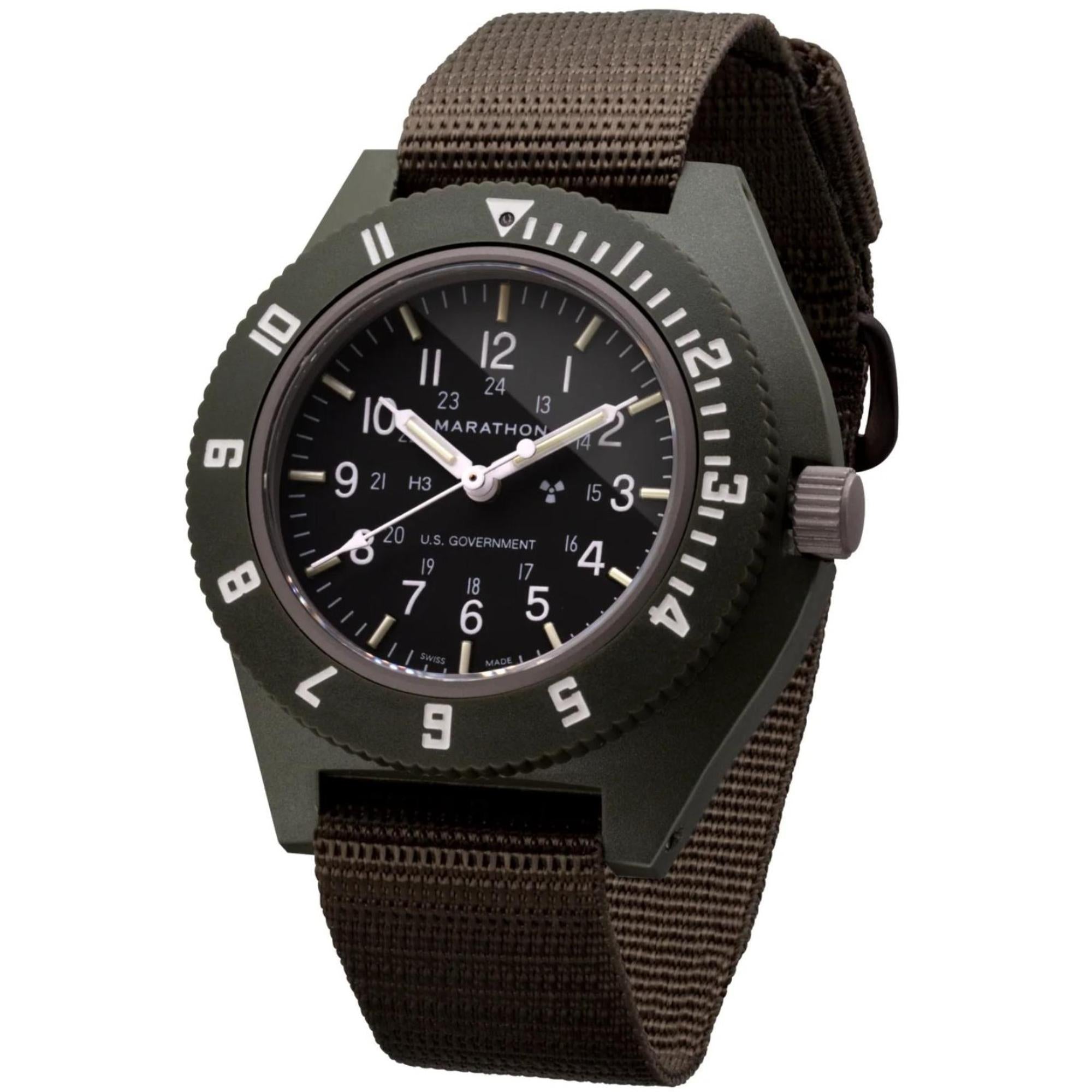 Marathon Pilot's Navigator Sage Green Quartz Black Dial Men’s Watch WW194001SG-0002