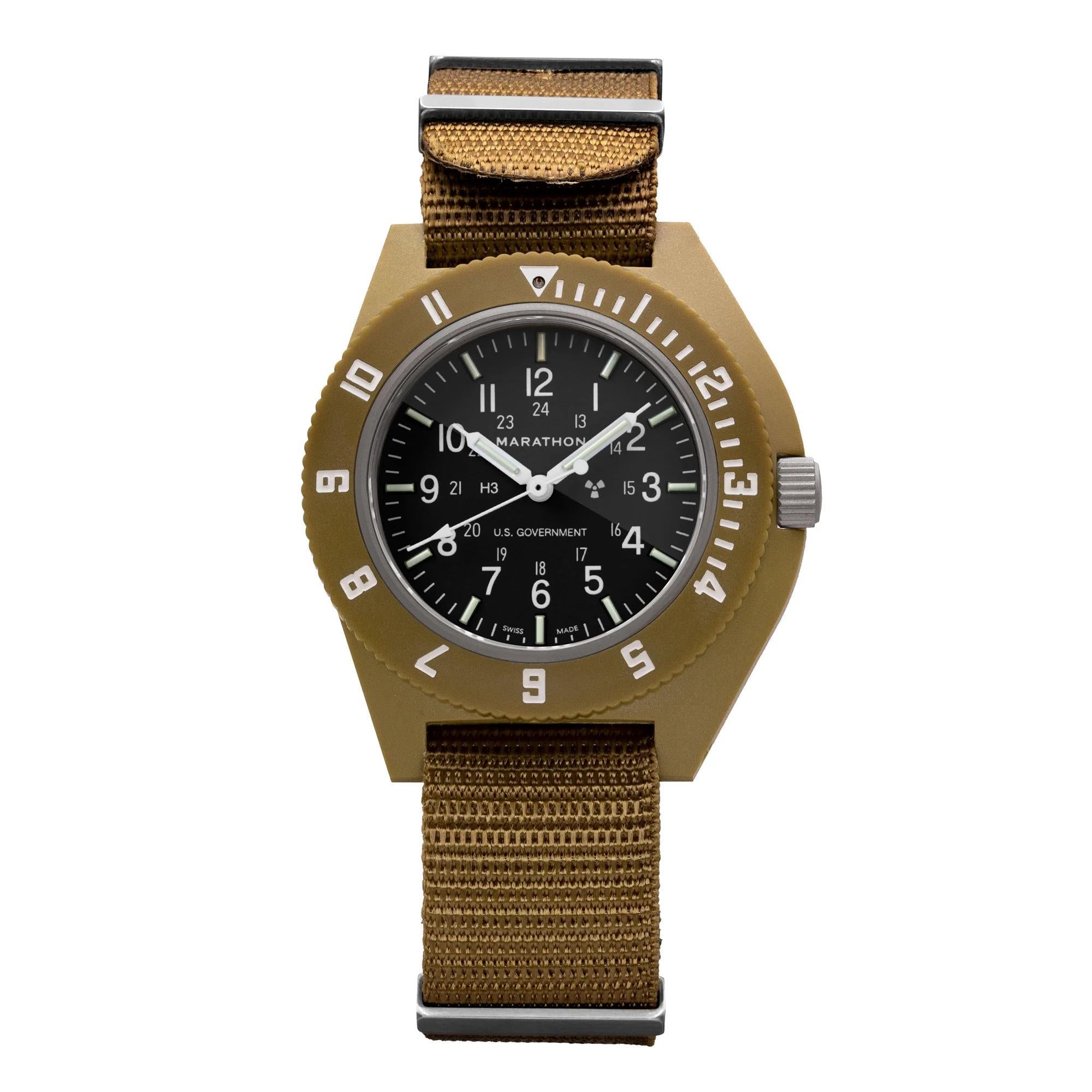 Marathon Pilot's Navigator Desert Tan Quartz Black Dial Men’s Watch WW194001DT-0010