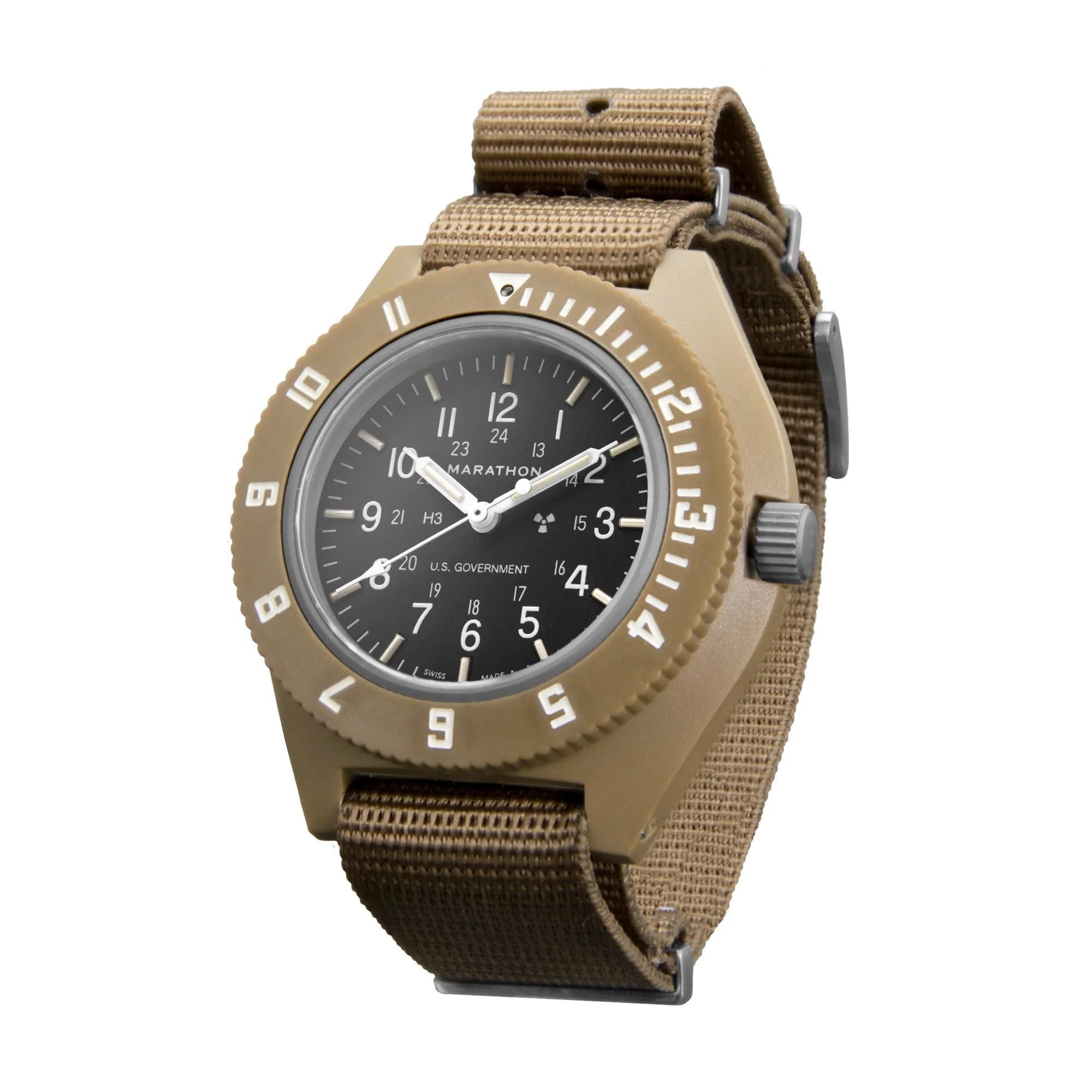 Marathon Pilot's Navigator Desert Tan Quartz Black Dial Men’s Watch WW194001DT-0010