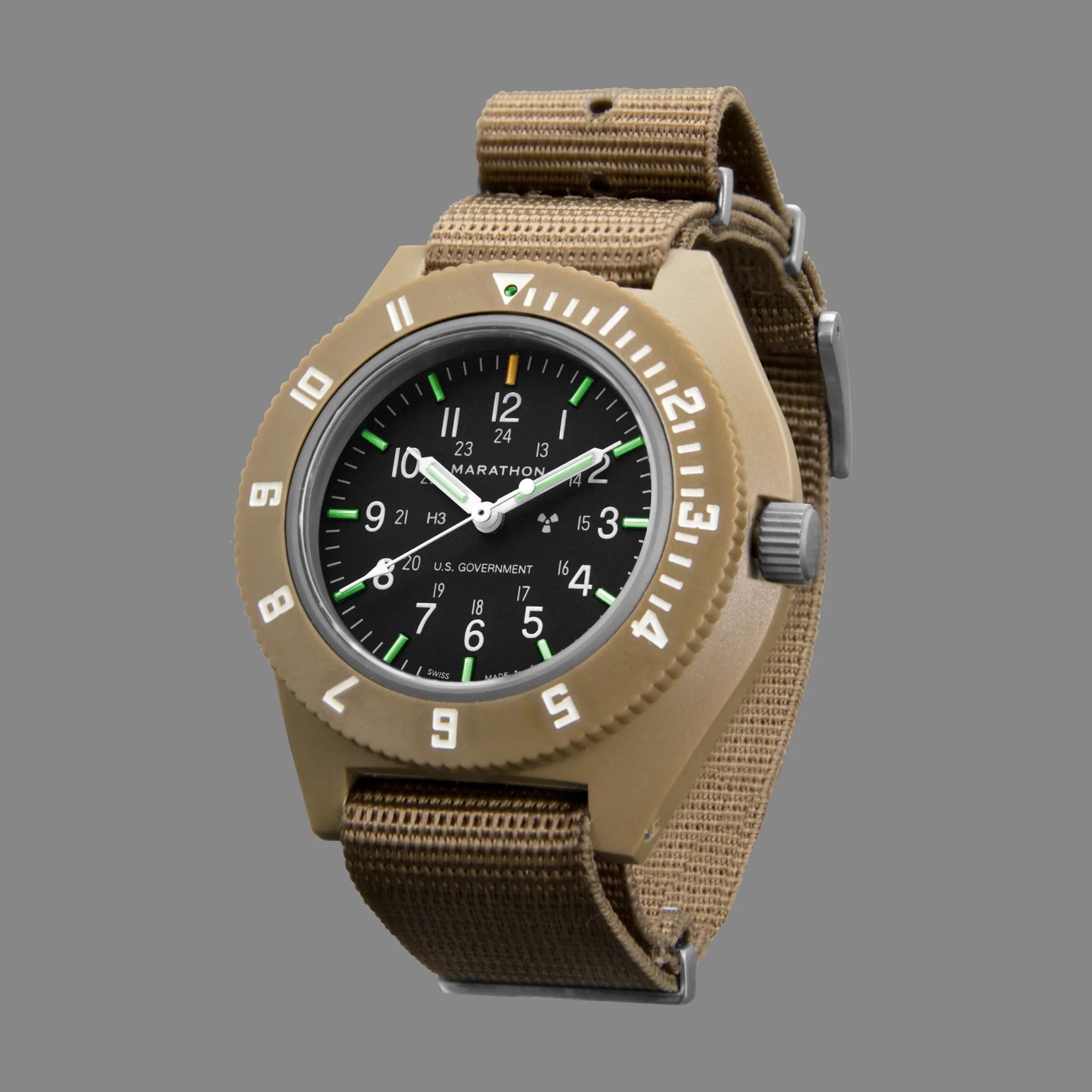 Marathon Pilot's Navigator Desert Tan Quartz Black Dial Men’s Watch WW194001DT-0010