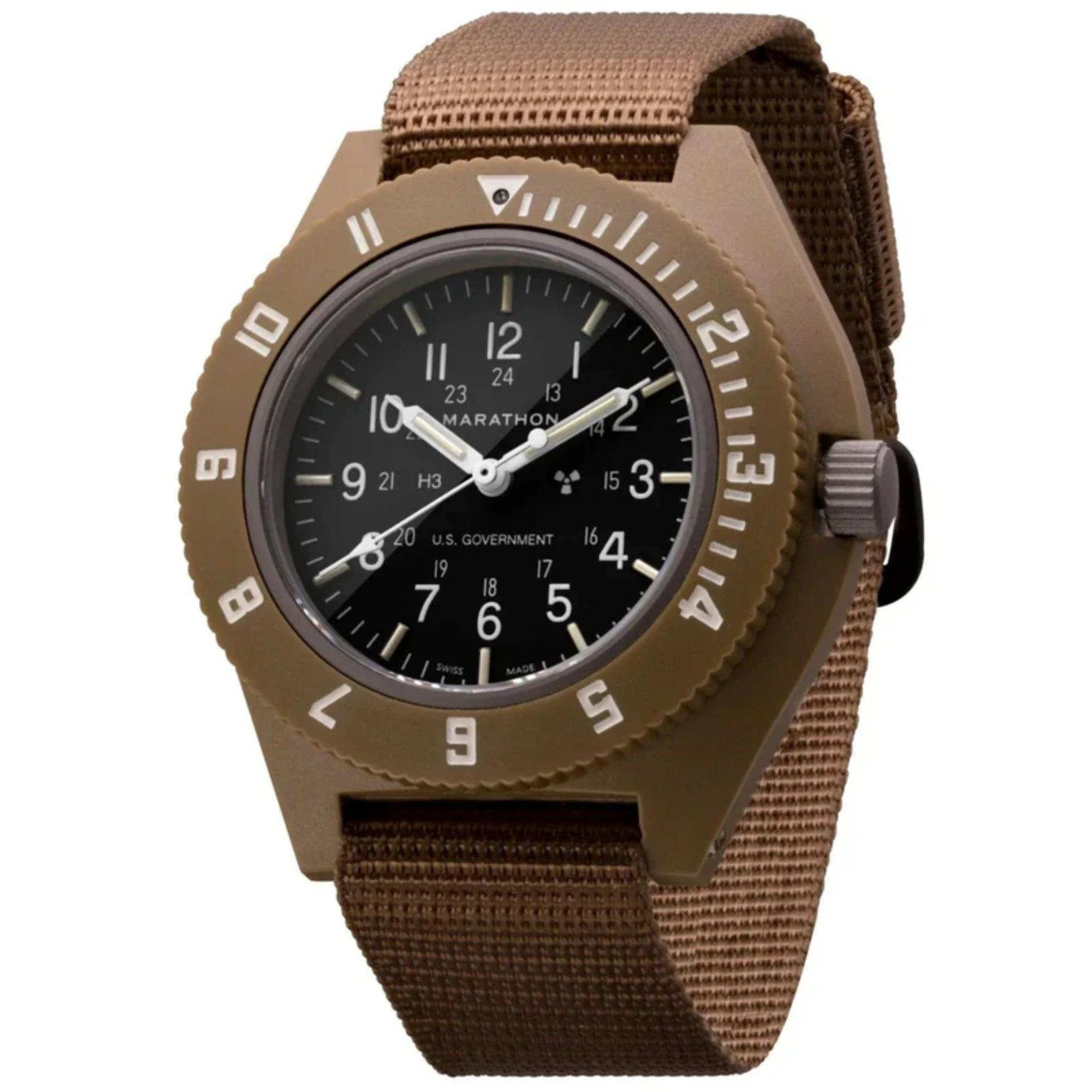 Marathon Pilot's Navigator Desert Tan Quartz Black Dial Men’s Watch WW194001DT-0002