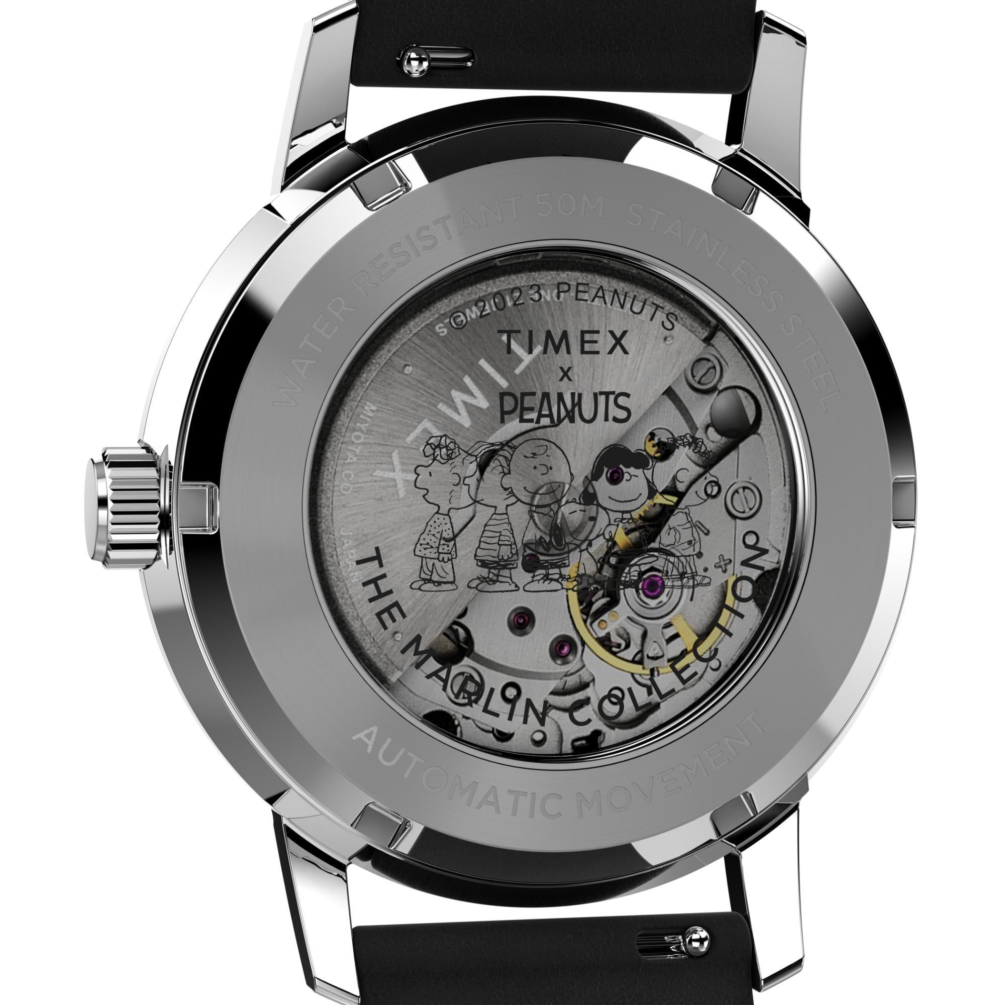 Timex Marlin Automatic Snoopy Flying Ace Black Strap Men’s Watch TW2W49600