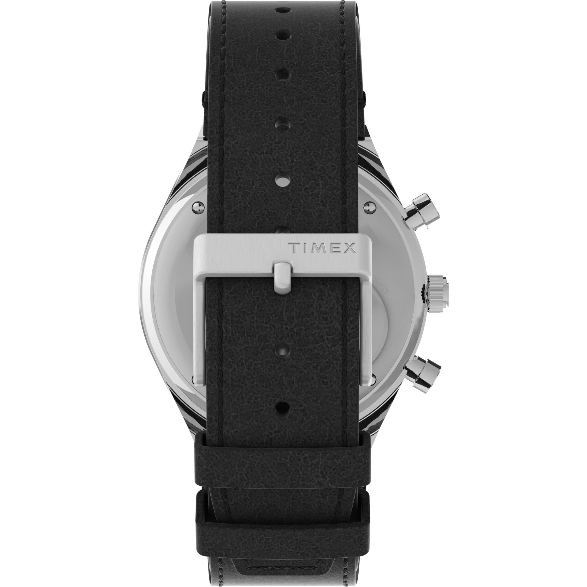Timex Q Diver Chronograph Black Dial Leather Strap Men's Watch TW2V42700