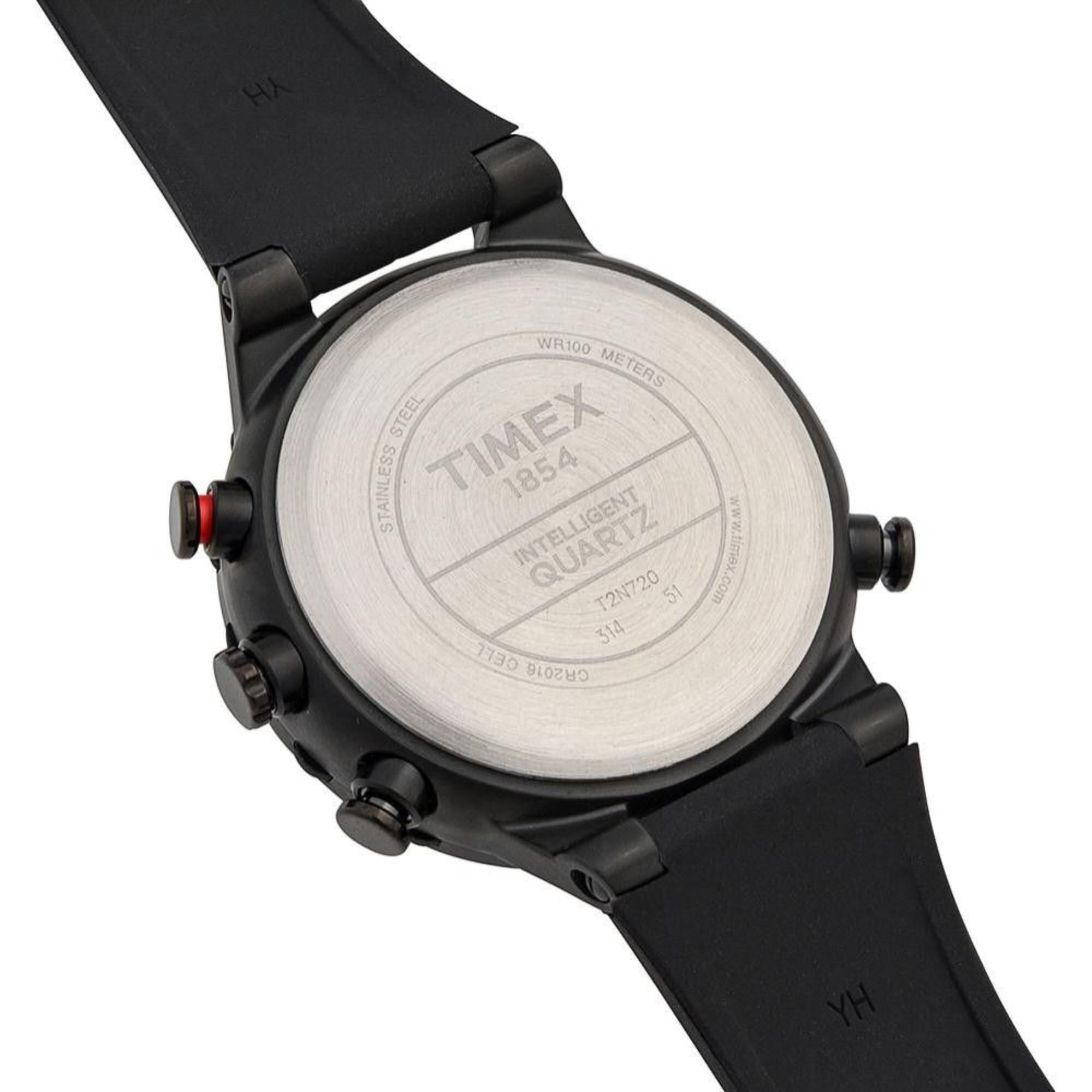 Timex IQ Tide Temp Compass Black Dial Rubber Strap Men’s Watch T2N720