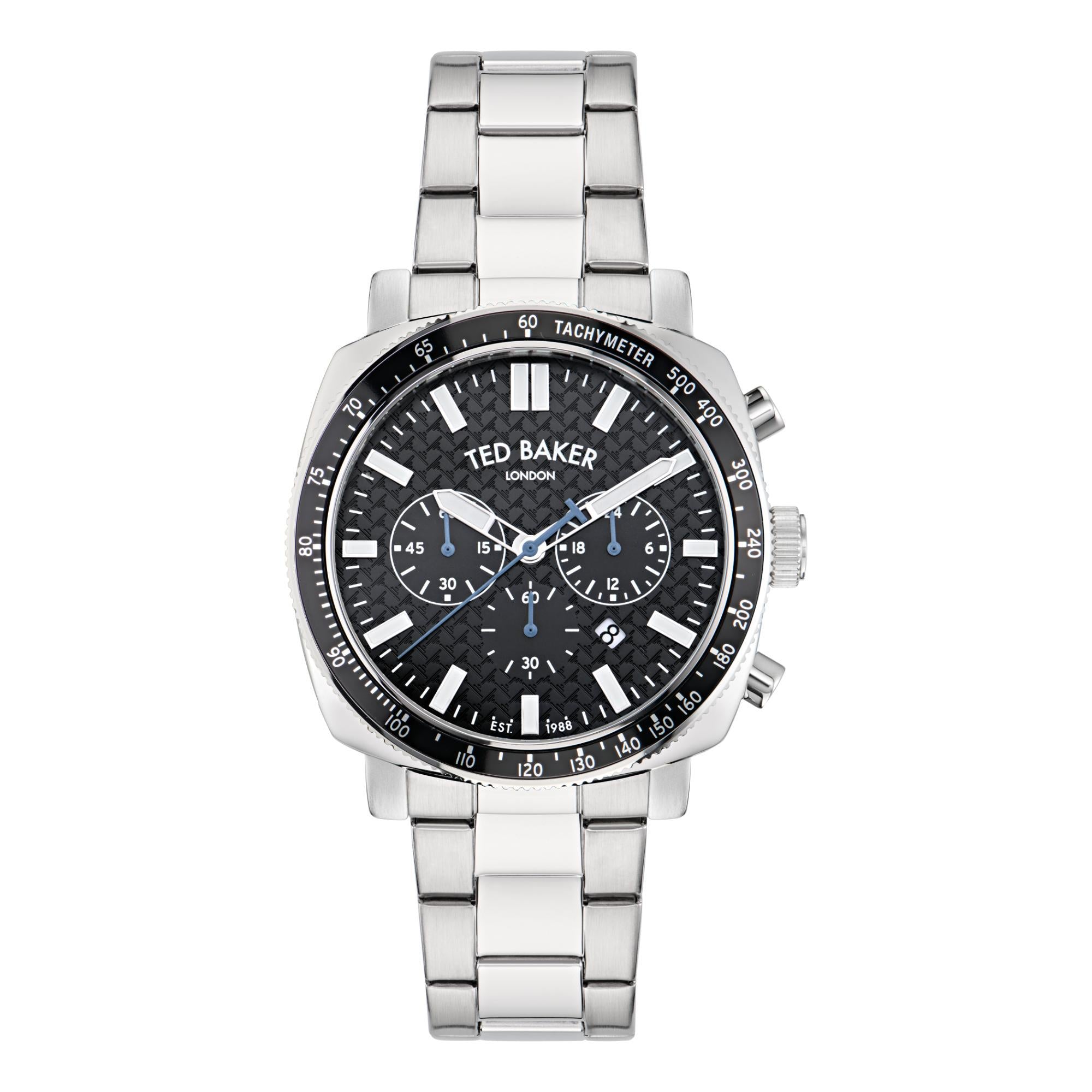Ted Baker Caine Urban Stainless Steel Black Dial Men's Watch BKPCNS405