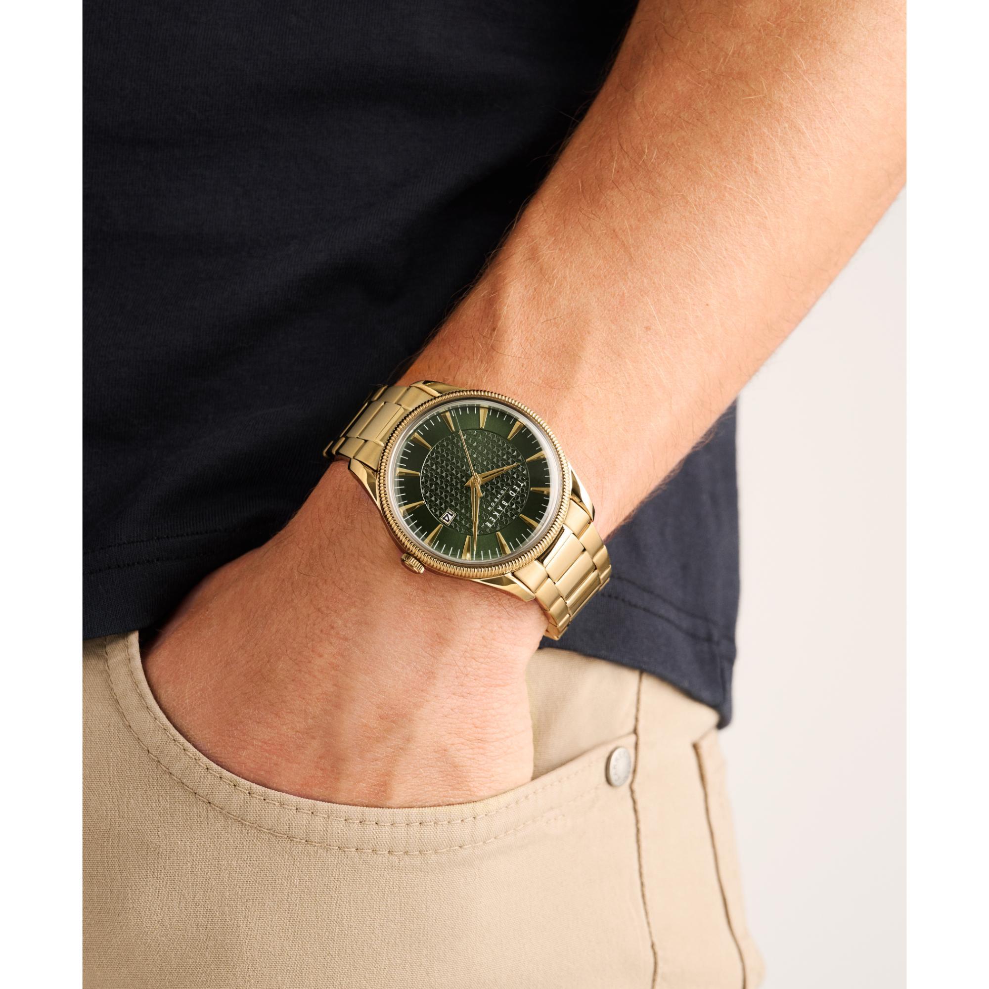 Ted Baker Leytonn Gold-Tone Green Dial Men's Watch BKPLTS403