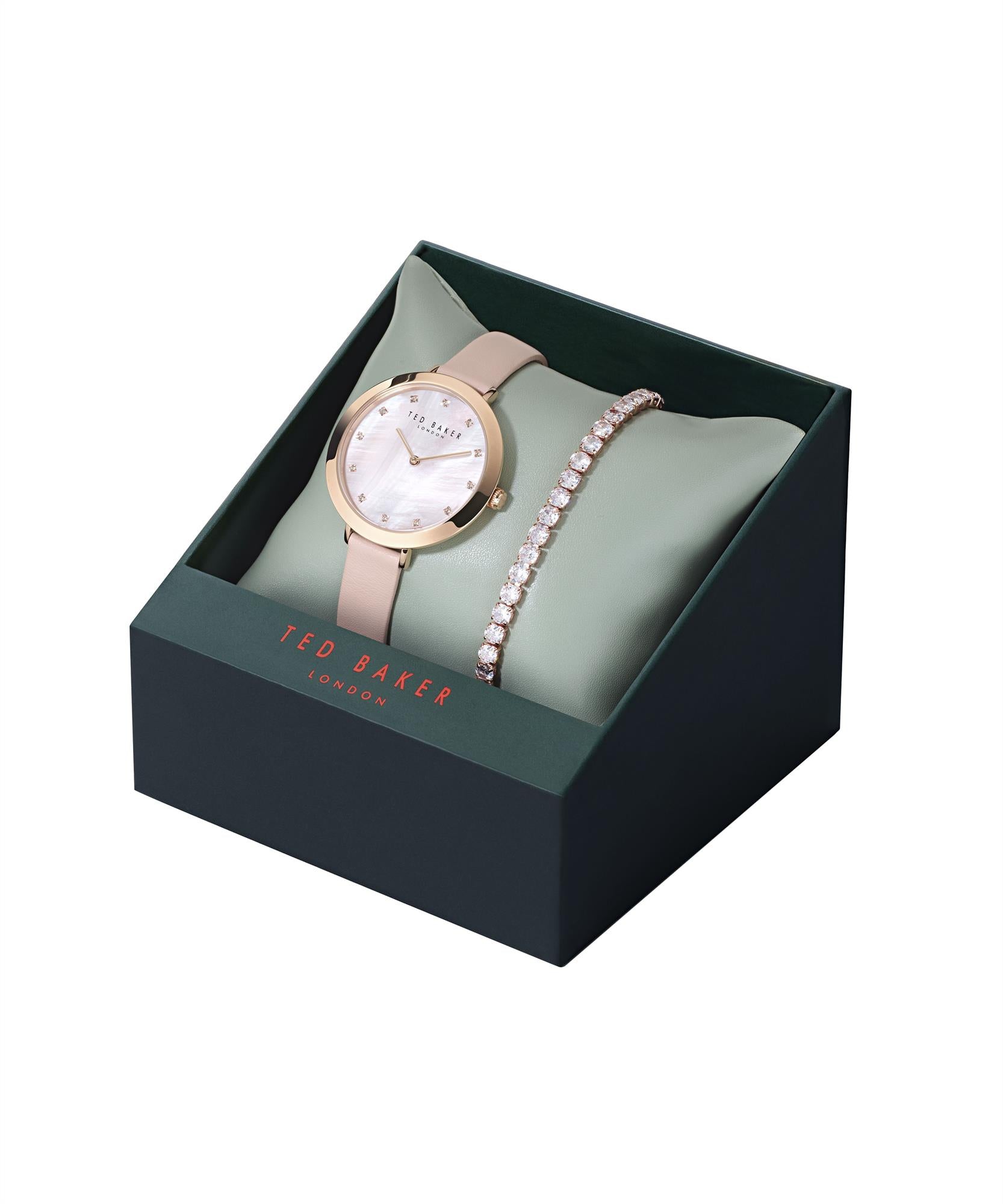 Ted Baker Ammy Pink Dial Leather Strap Ladies Watch BKGFW2304