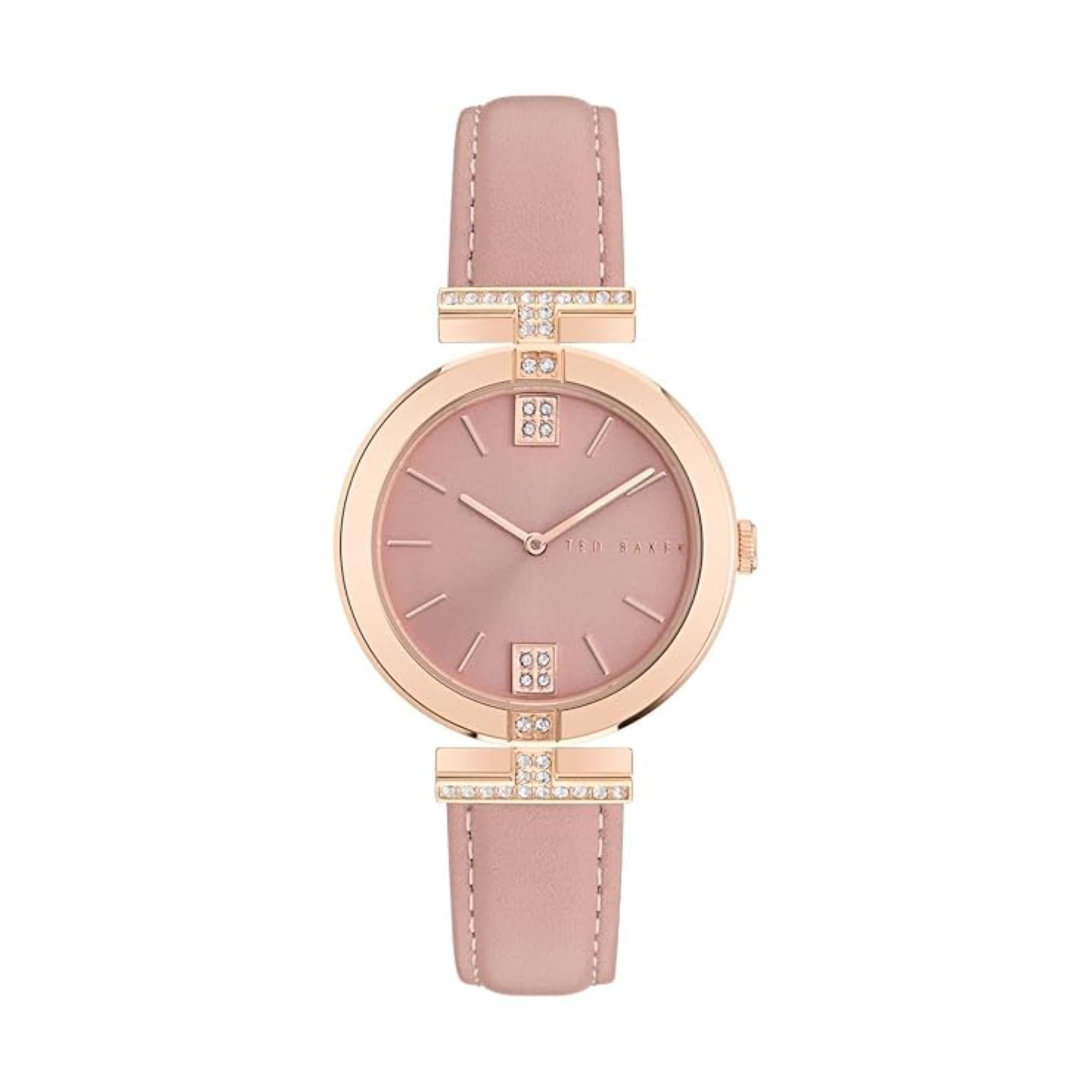 Ted Baker Pink Dial Leather Strap Ladies Watch BKPDAF302