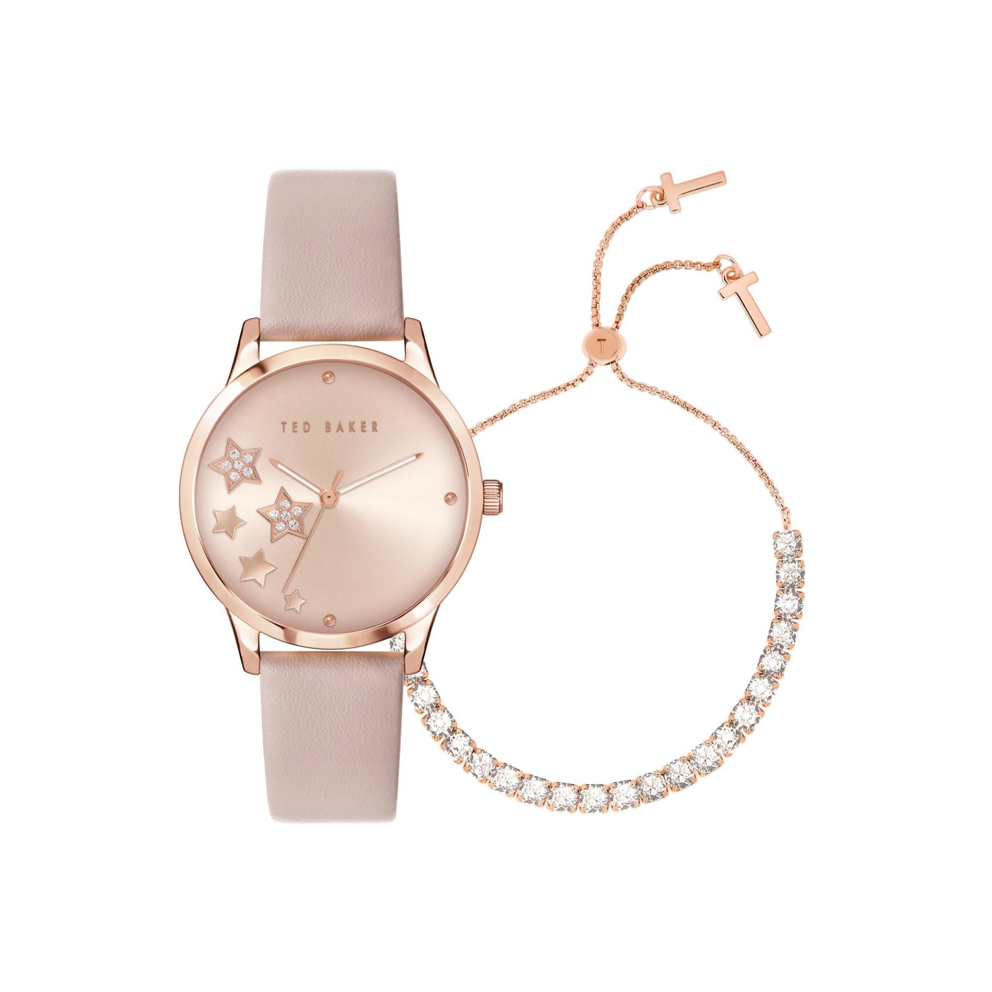 Ted Baker Ladies Fitzrovia Stars Stainless Steel Pink Watch BKGFW2218