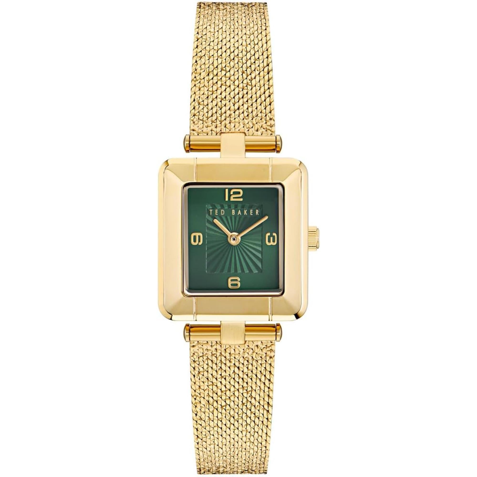 Ted Baker Gold-Tone Mesh Strap Green Dial Ladies Watch BKPMSF306